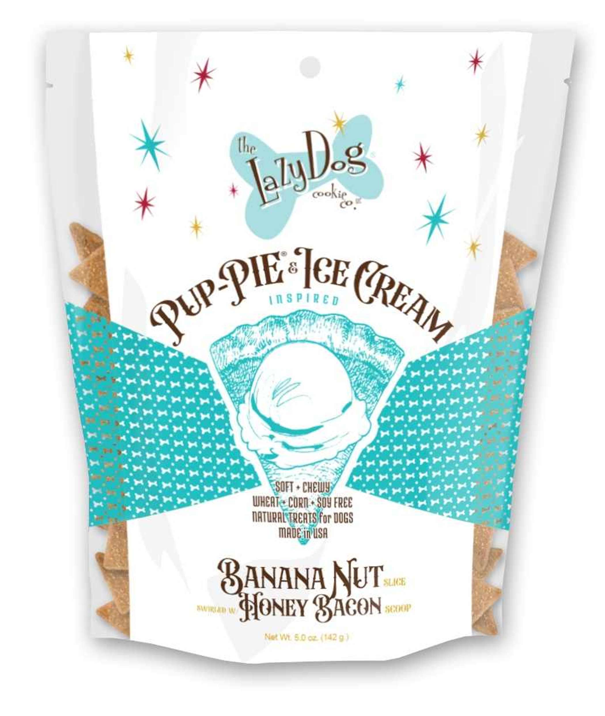Lazy Dog Pup-PIE & Ice Cream Slices Banana Nut w/ Honey & Bacon Dog Treat 5oz Image 1