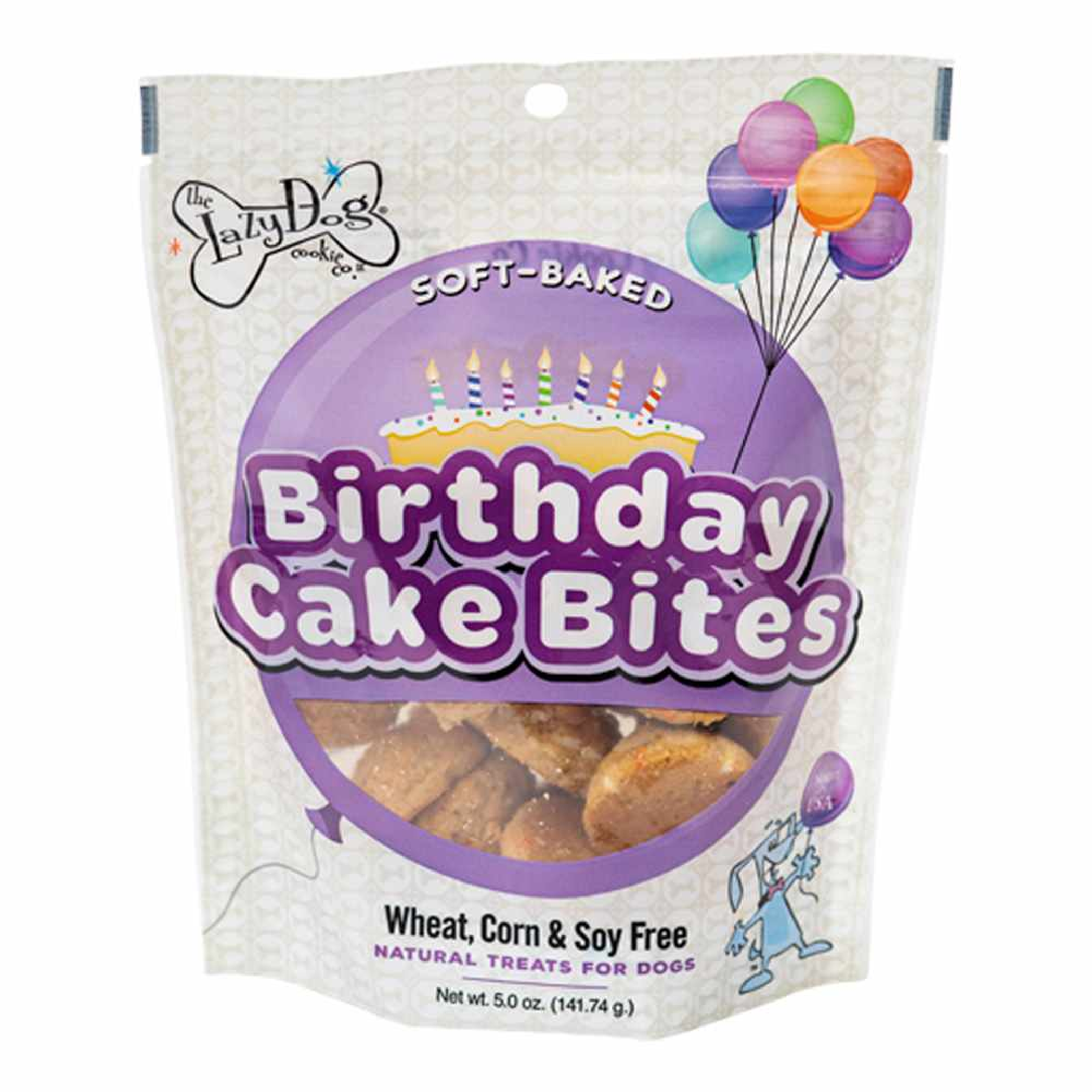 Lazy Dog Birthday Cake Bites Dog Treat 5oz Image 1