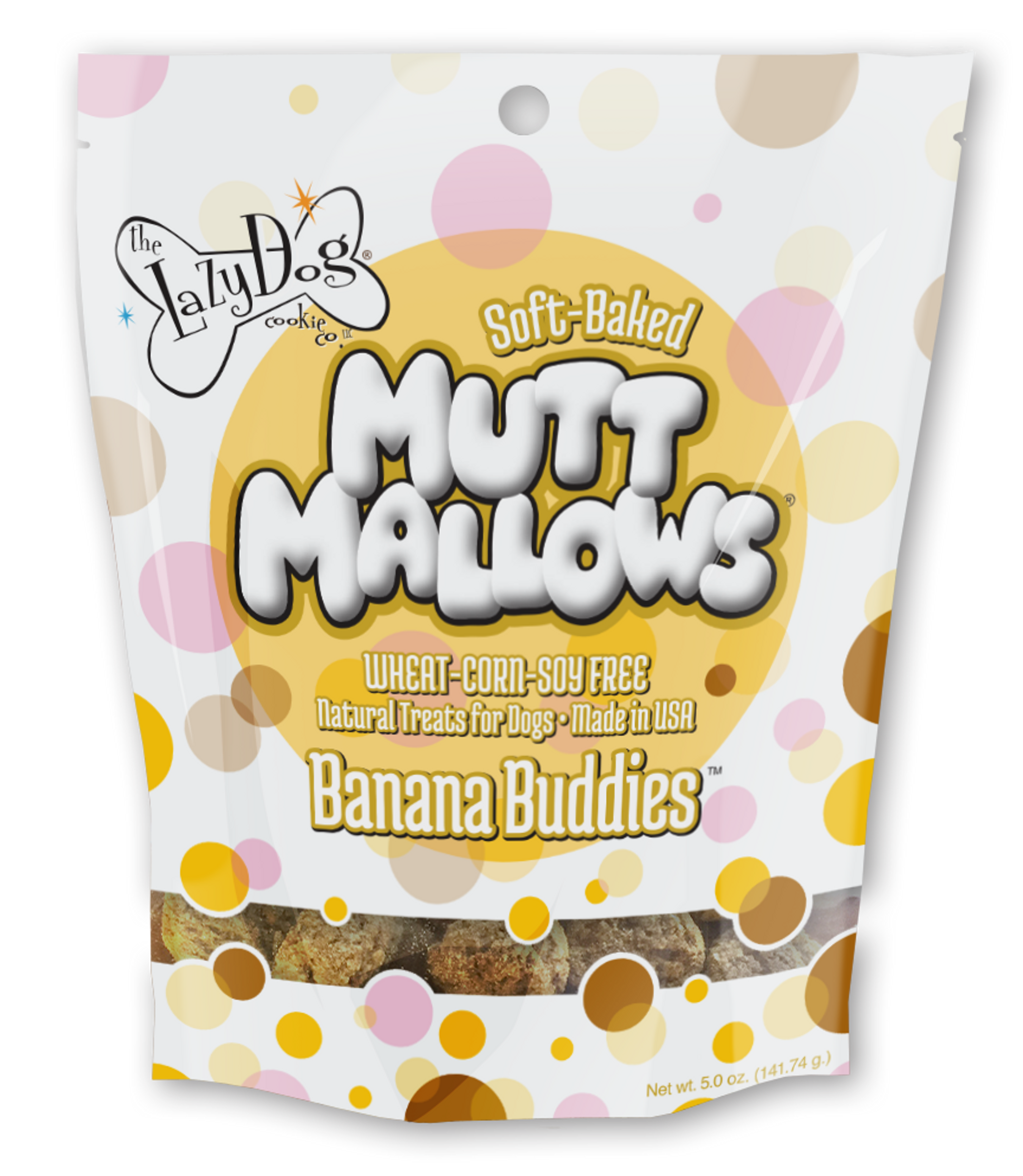 Lazy Dog Mutt Mallows Banana Buddies Dog Treat 5oz Image 1