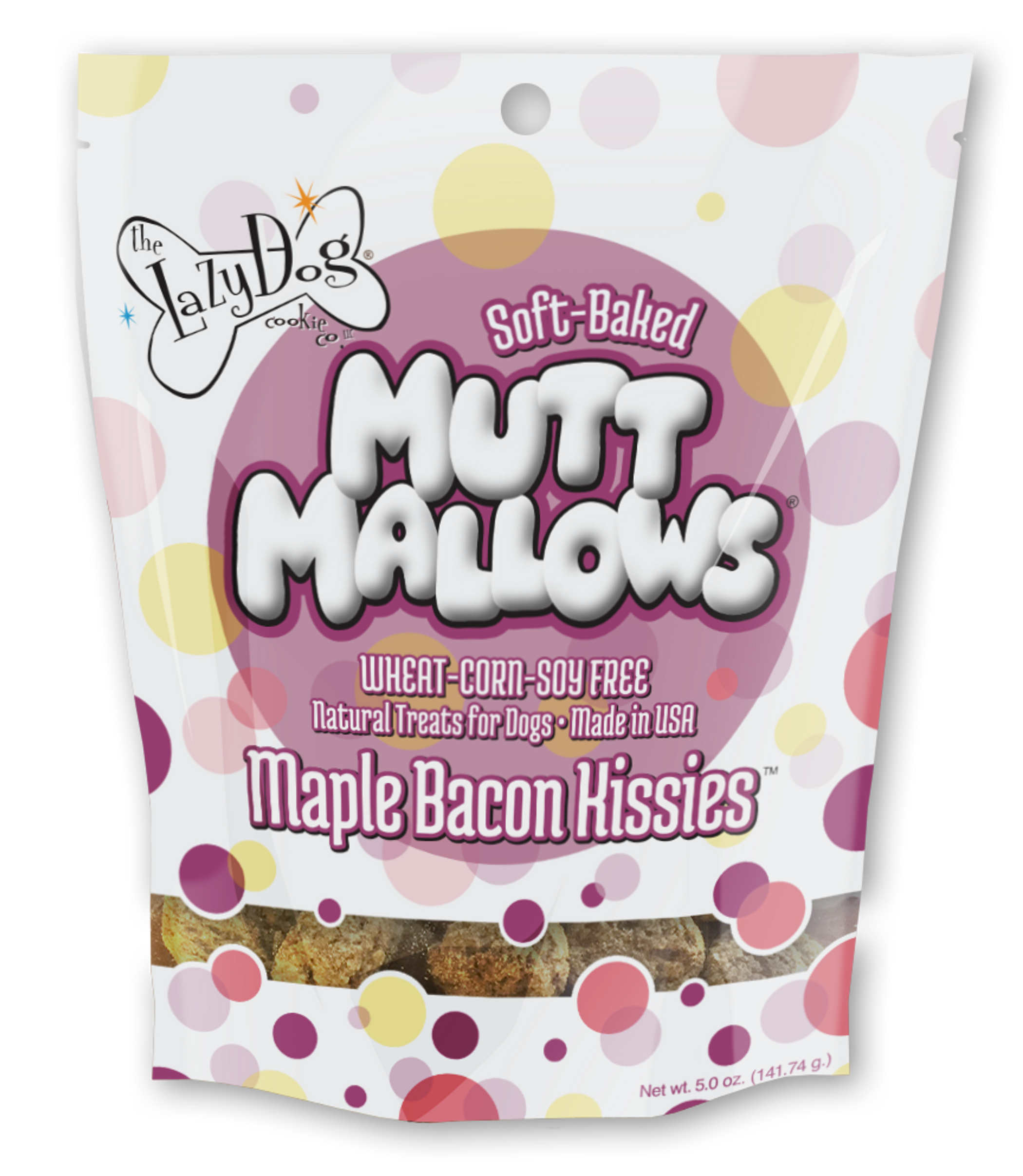 Lazy Dog Mutt Mallows Maple Bacon Kissies Dog Treat 5oz Image 1