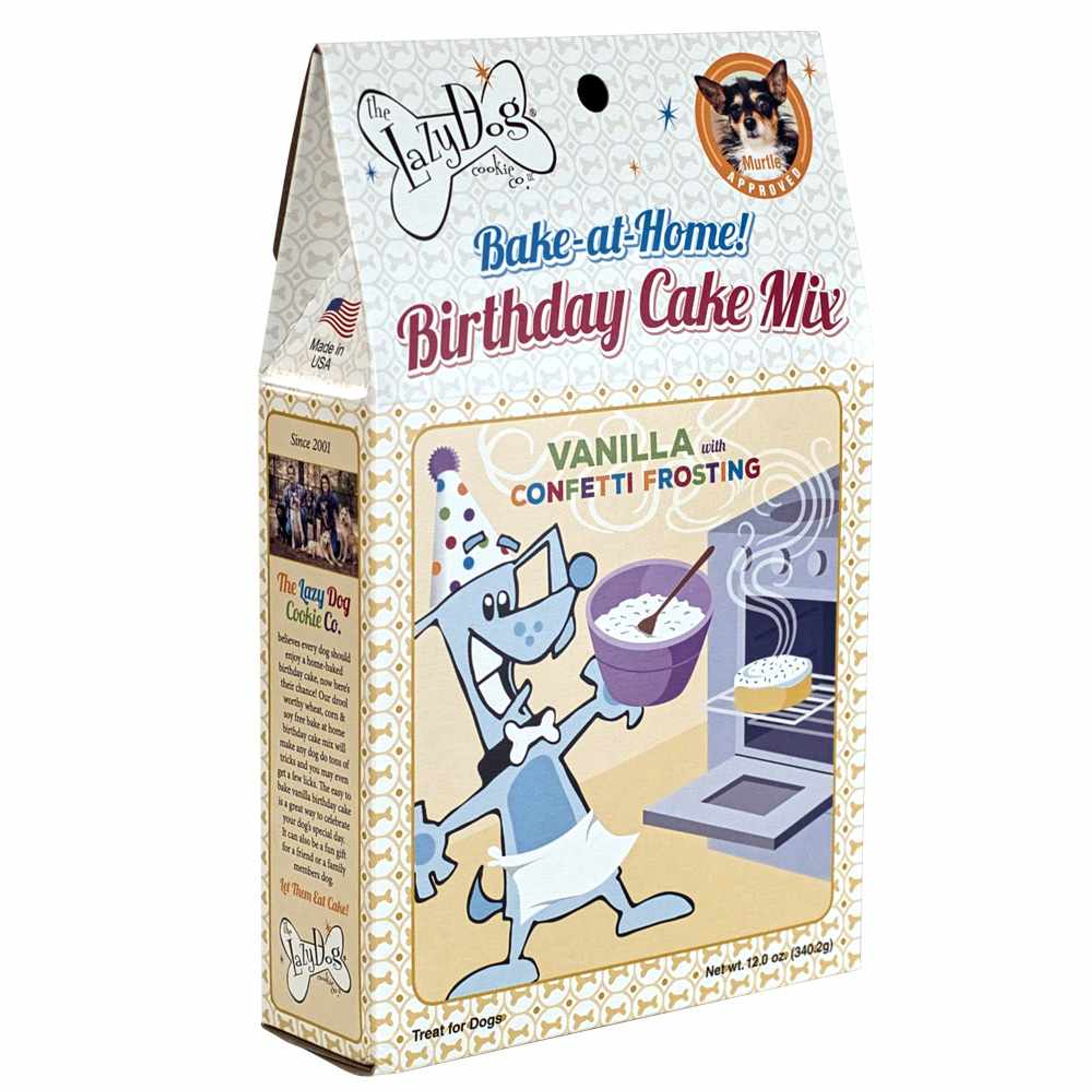 Lazy Dog Vanilla Birthday Cake & Frosting Mix w/Sprinkles Dog Treat 12oz Image 1