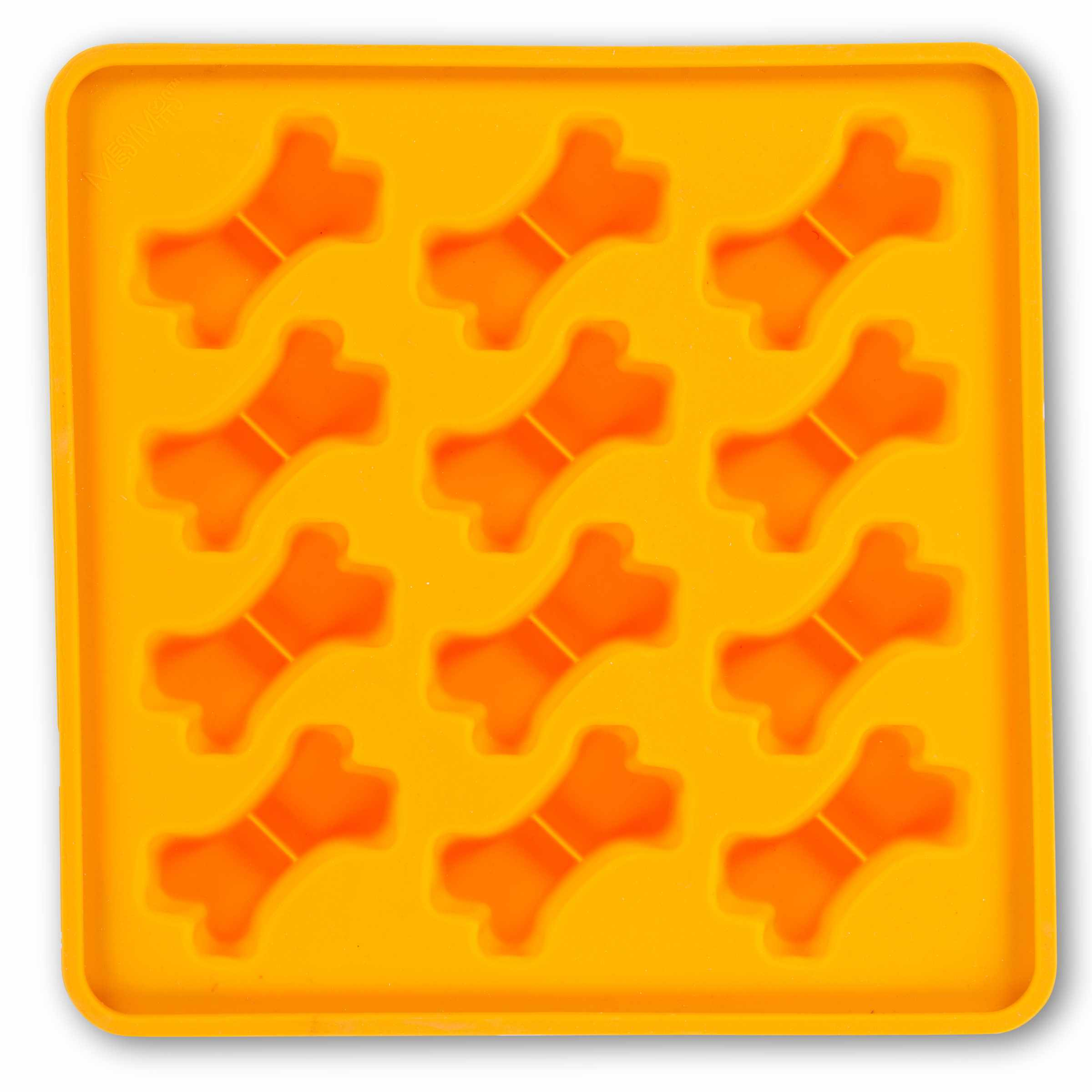 Messy Mutts Framed Silicone Dog Treat Making Mold Bone Shape Orange 10