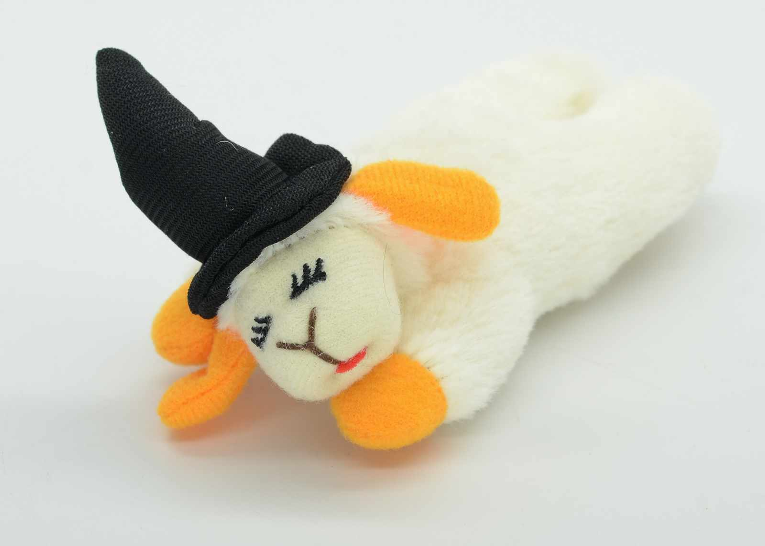 Multipet Halloween Lamb Chop w/ Black Witch Hat Cat Toy 4