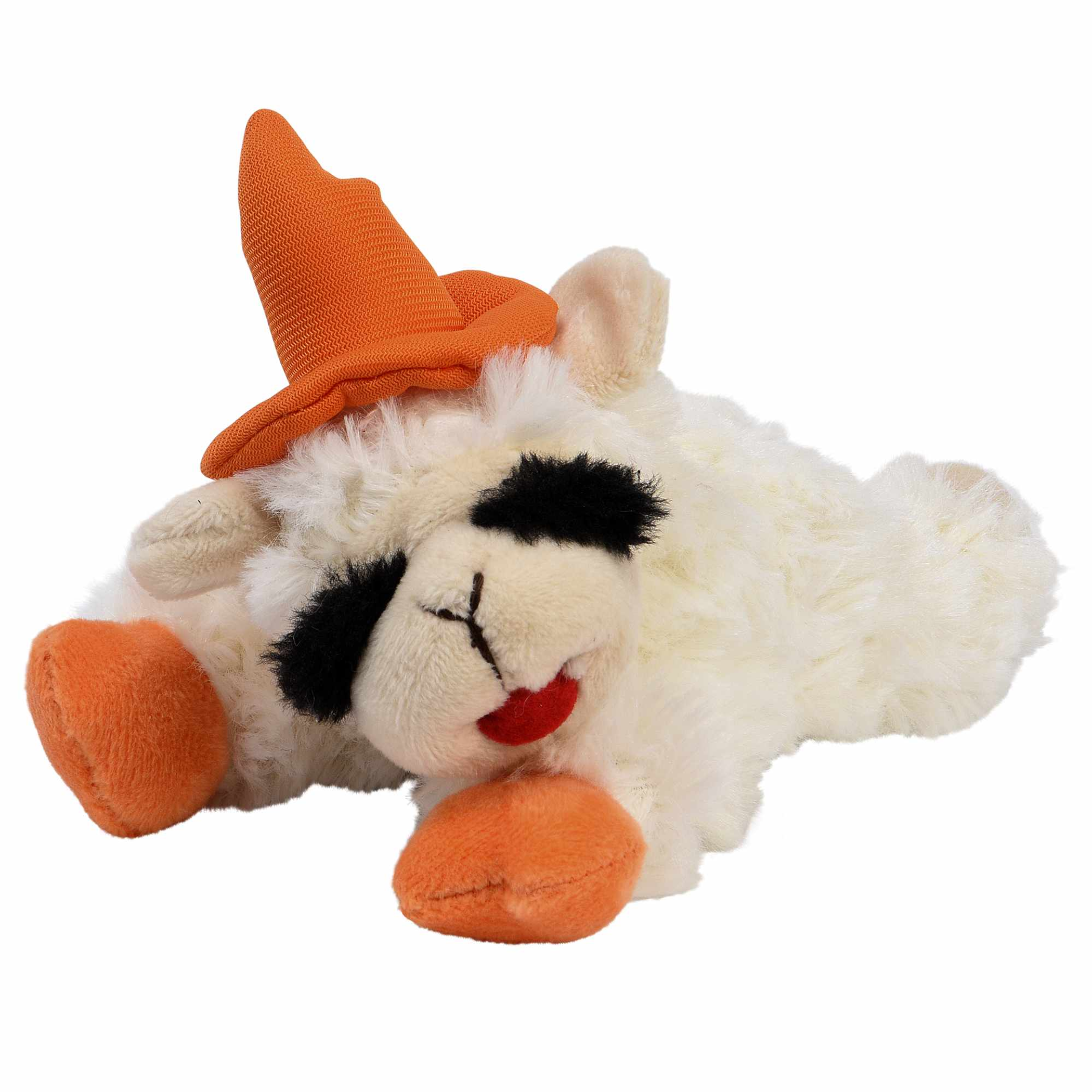 Multipet Halloween Lamb Chop 6.5 w/Orange Hat & Paws Image 1