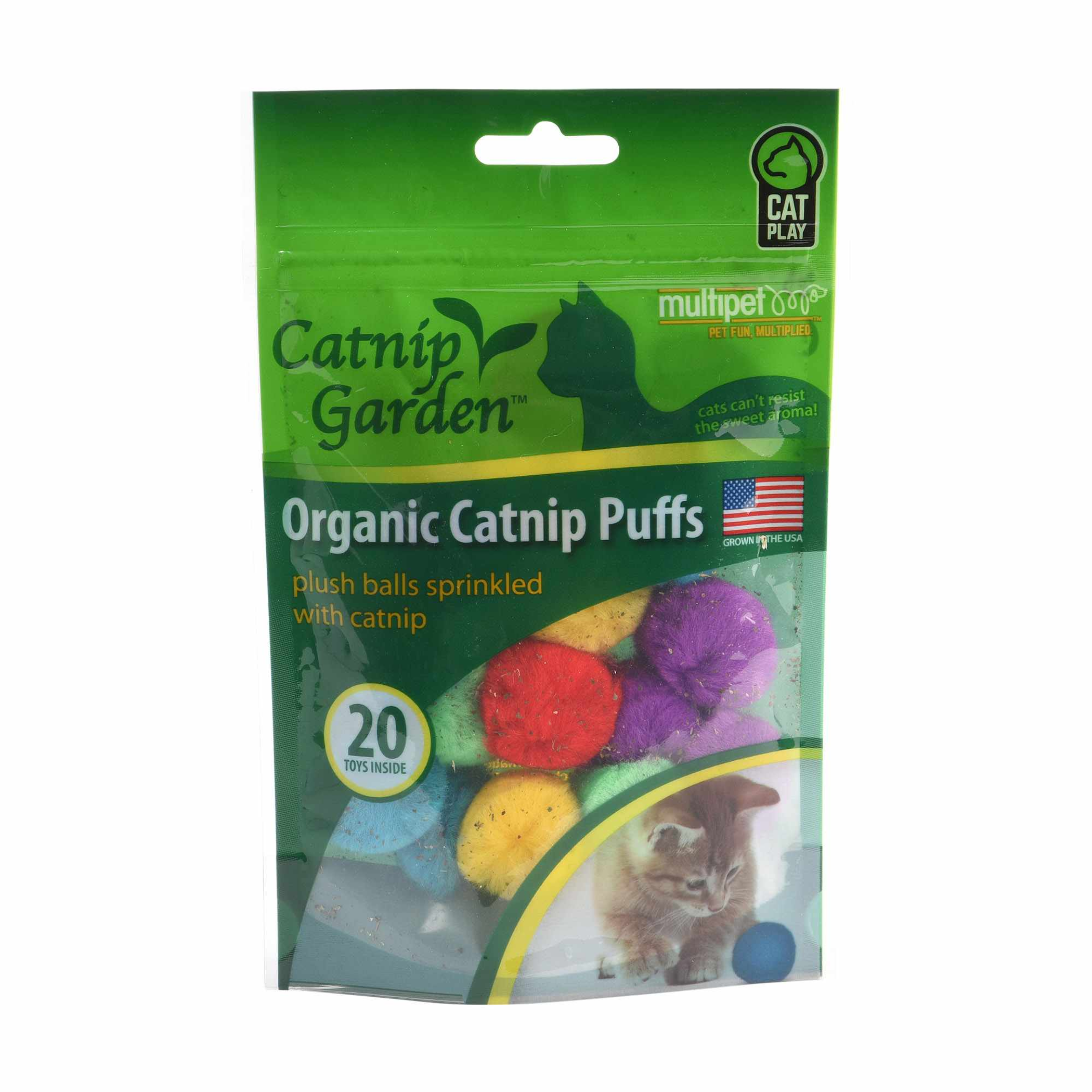Multipet Catnip Garden Organic Catnip Puffs 20ct Bag Image 1