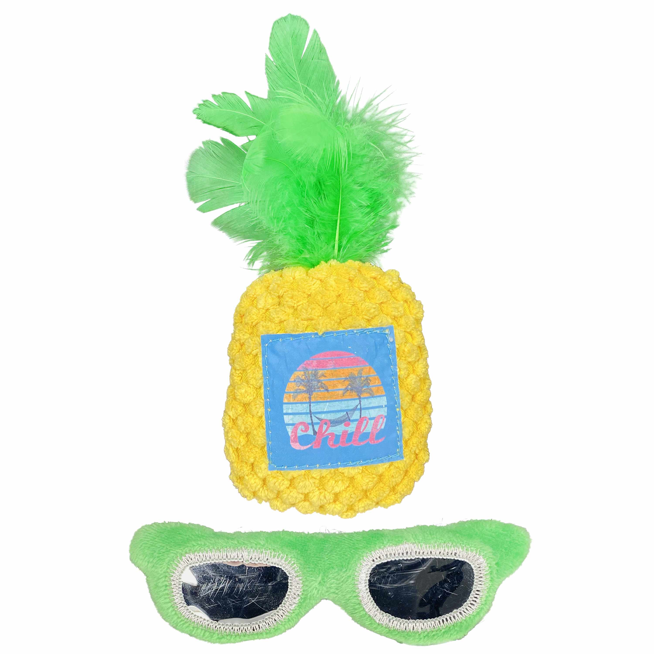Multipet Margaritaville(R) Pineapple and Sunglasses Cat Toy 5.75