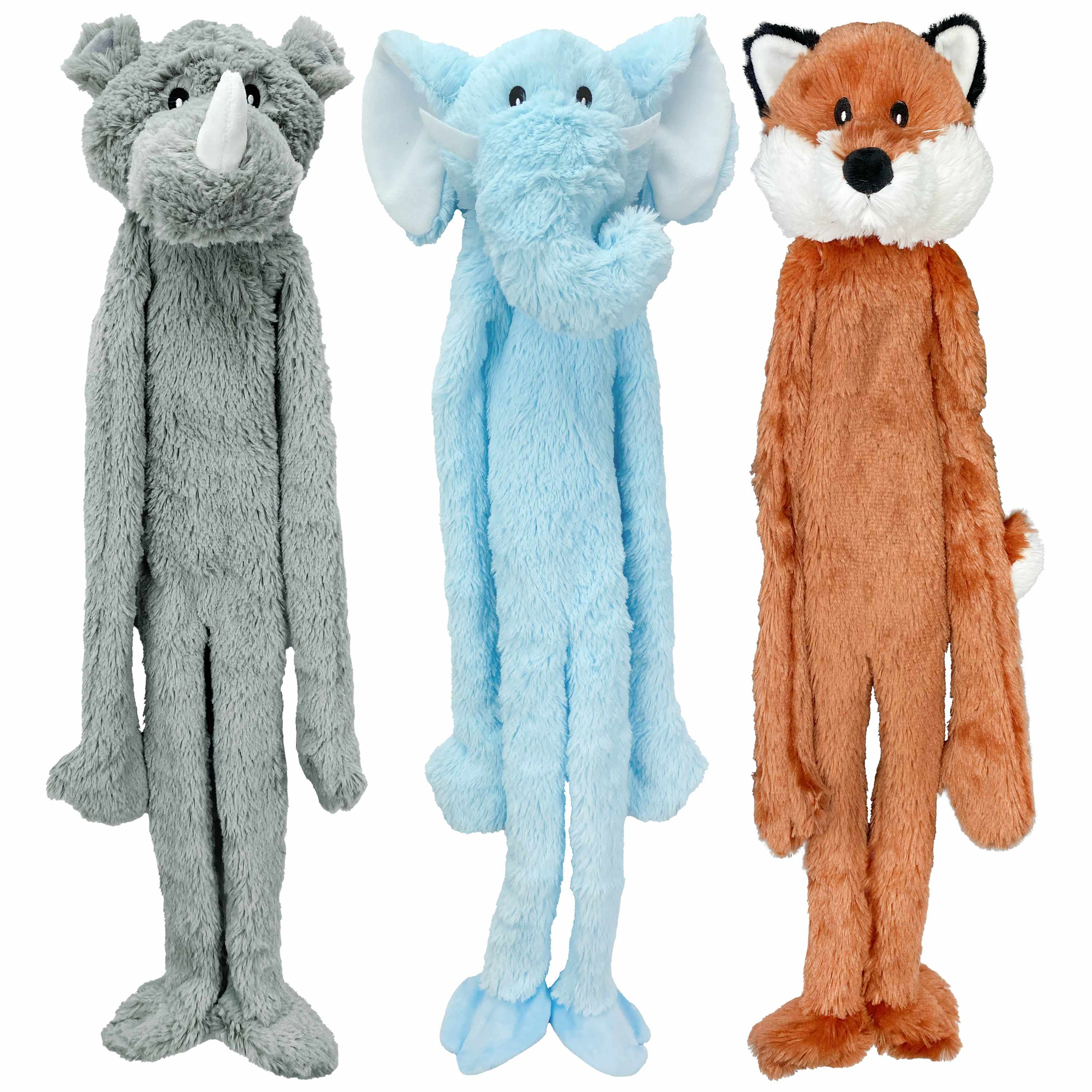 Multipet Swingin' Flatties Plush Dog Toy Assorted Animals 27