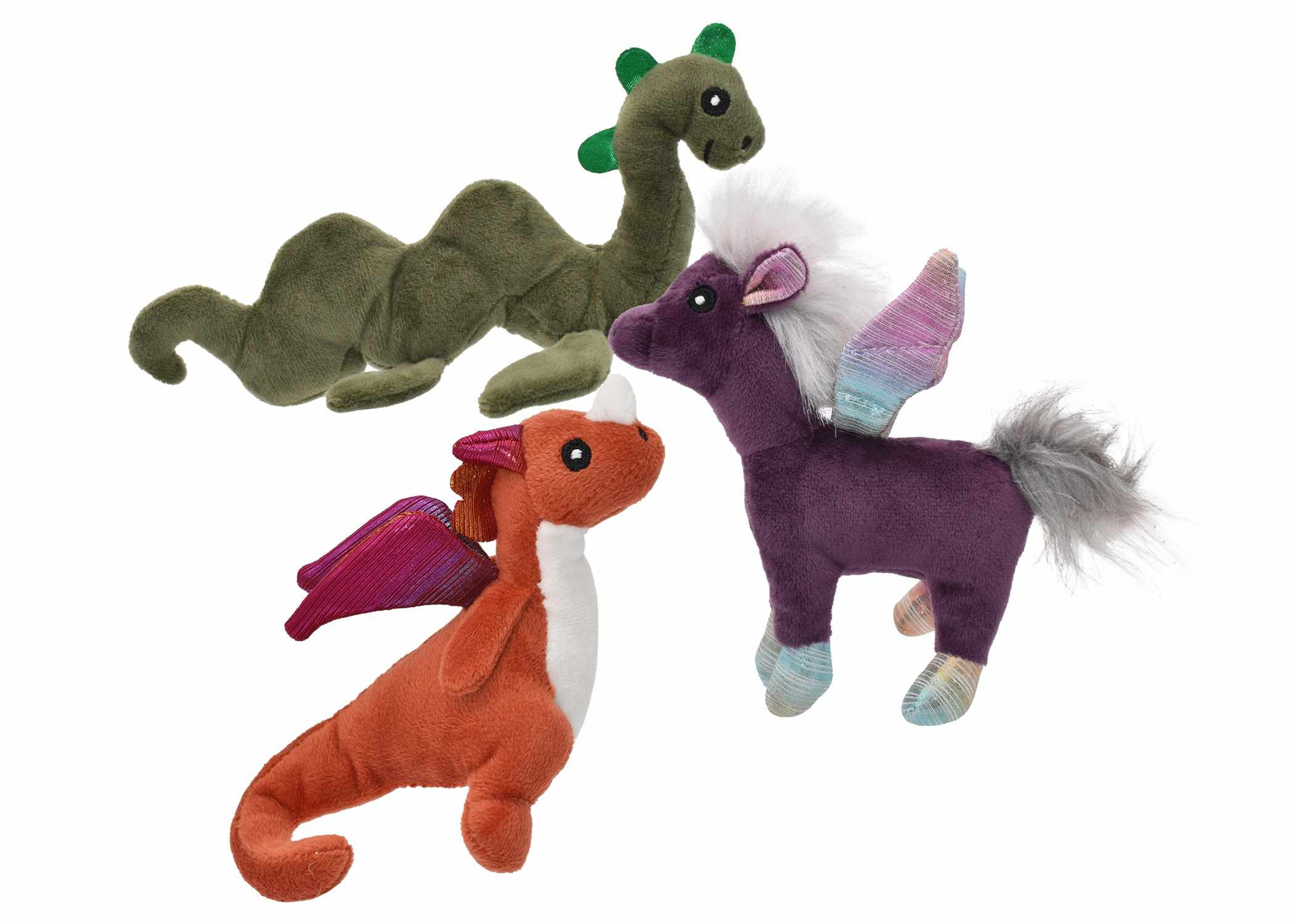 Multipet Mythical Creatures Plush Dog Toy Assorted Animals Image 1