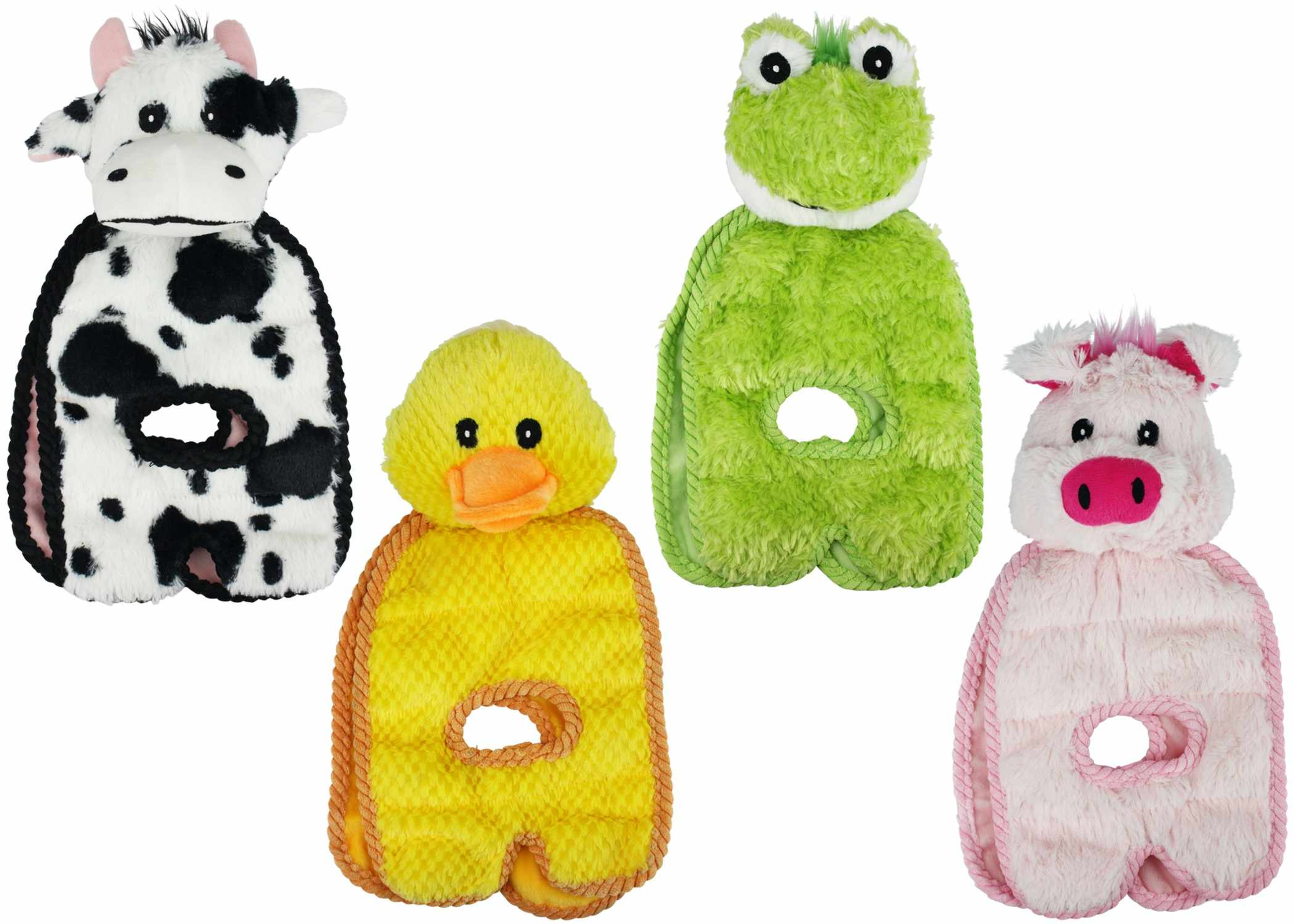 Multipet Tug O War Squeaker Mat Plush Toy Assorted Animals 14