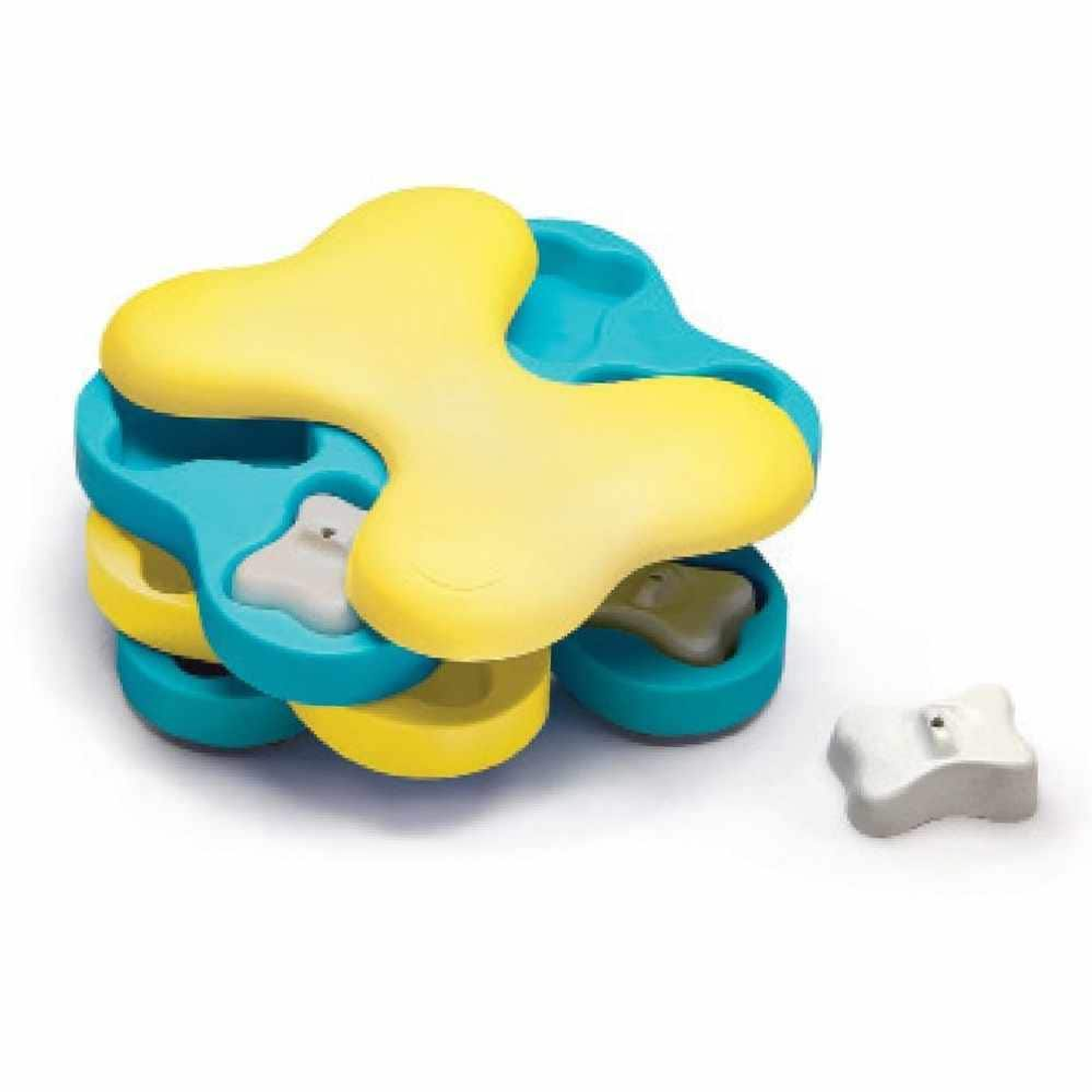 Nina Ottosson Dog Tornado Interactive Treat Dog Puzzle Toy Blue/Yellow Level 2 Image 1