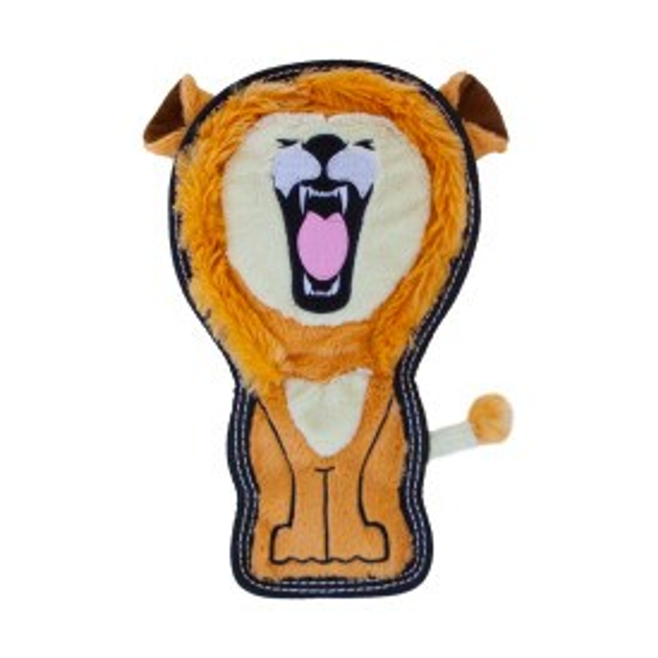 Outward Hound Tough Seamz Lion Durable Plush Dog Toy Tan Medium Image 1