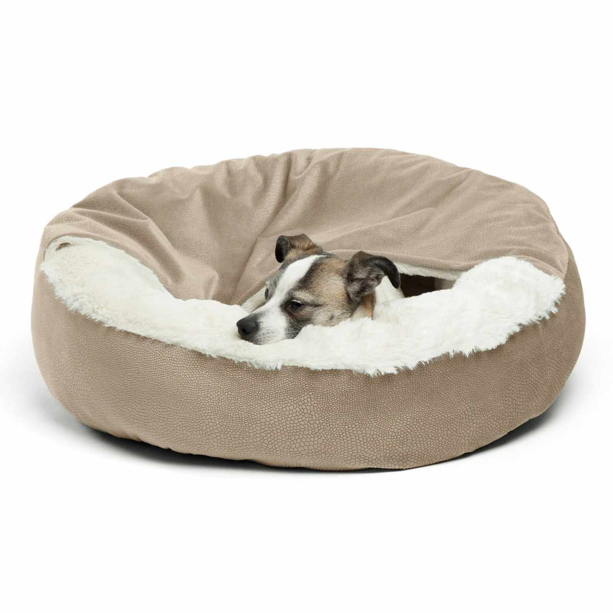 Best Friends by Sheri Cozy Cuddler Ilan Cat & Dog Bed Taupe 24x24 Image 1