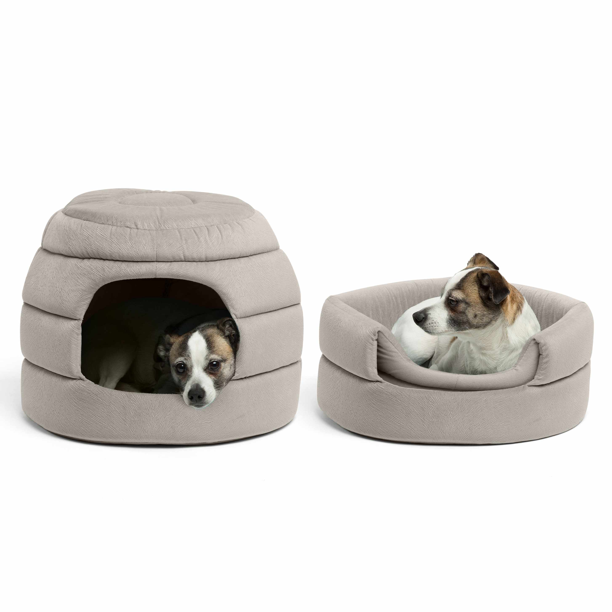 Best Friends by Sheri 2-in-1 Honeycomb Ilan Pet Hut Cuddler Cat and Dog Bed Grey Image 1