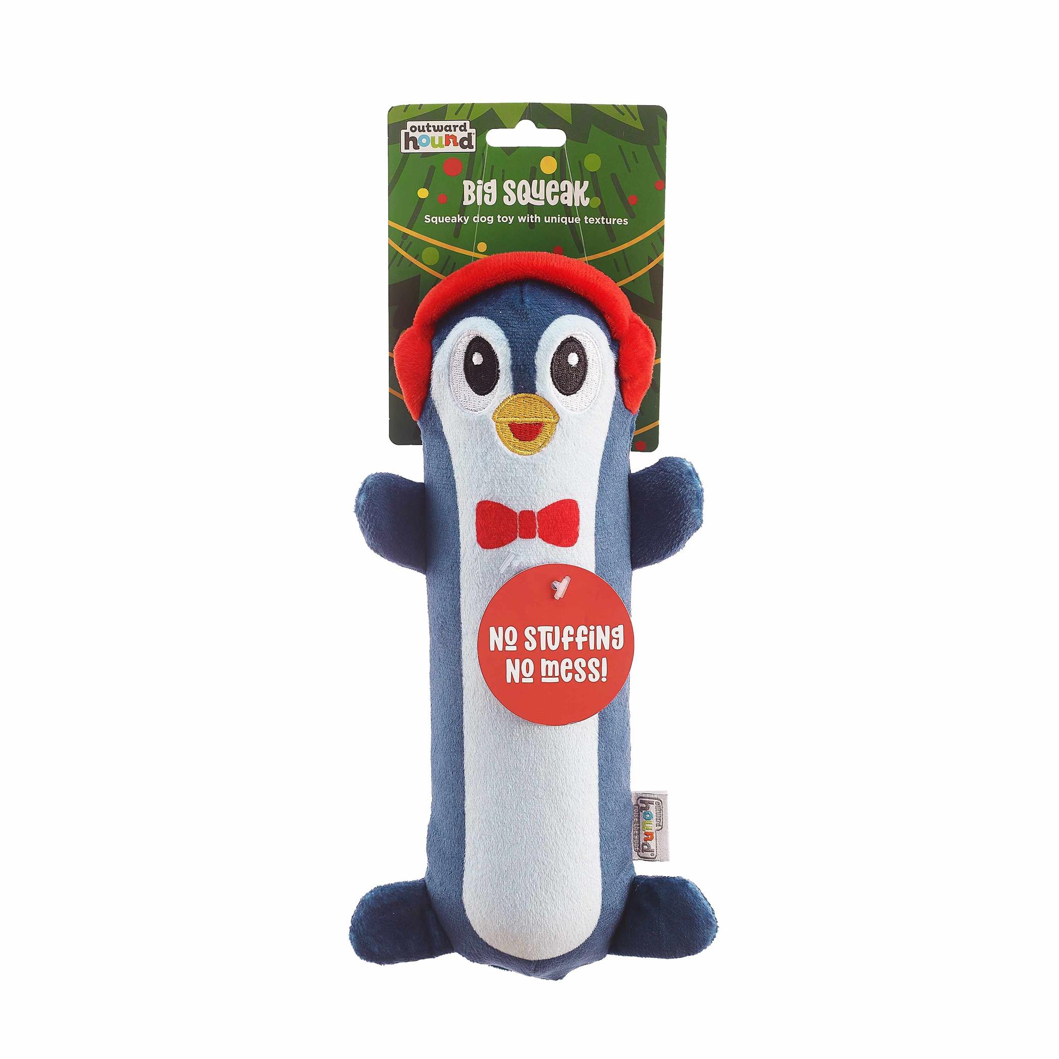 Outward Hound Stuffing Free Big Squeak Penguin Dog Chew Toy Nazy Image 1