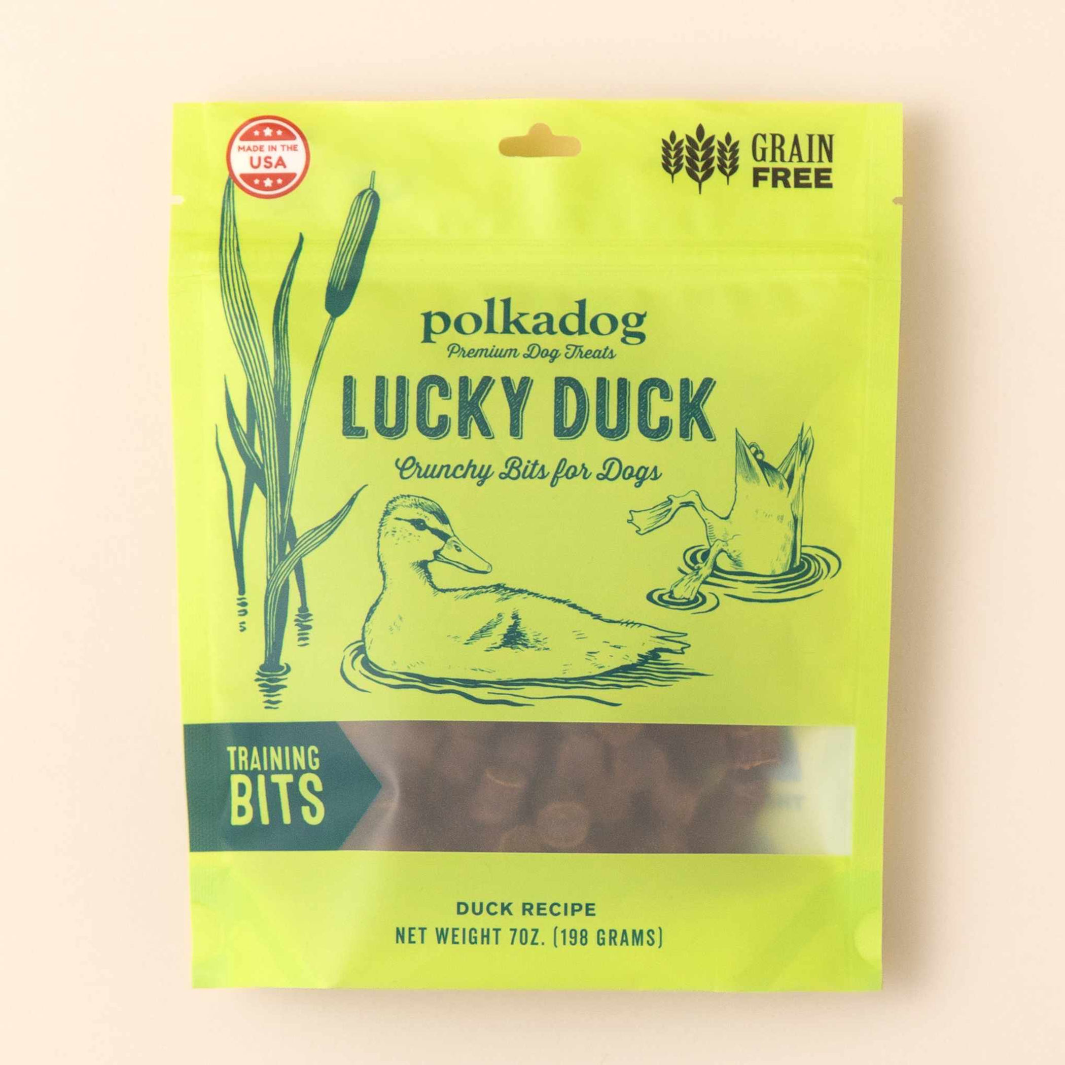 Polkadog Lucky Duck Training Bits Crunchy Dog Treats 7oz Image 1