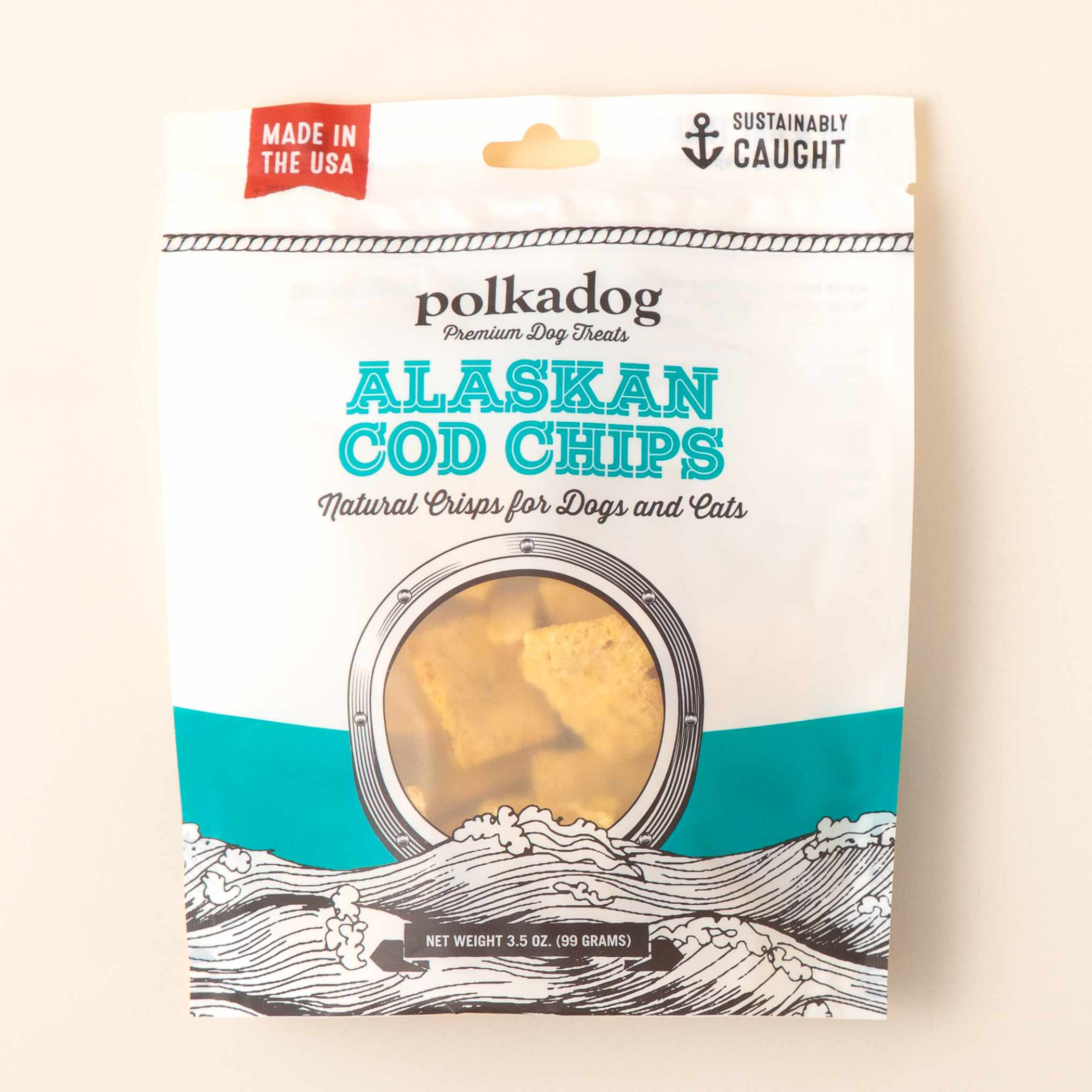 Polkadog Alaskan Cod Chips Dog and Cat Treats 3.5oz Image 1