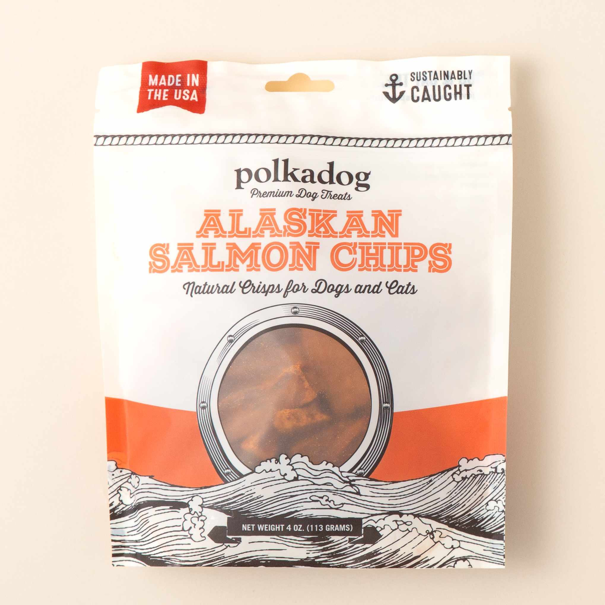 Polkadog Alaskan Salmon Chips Dog and Cat Treats 4oz Image 1