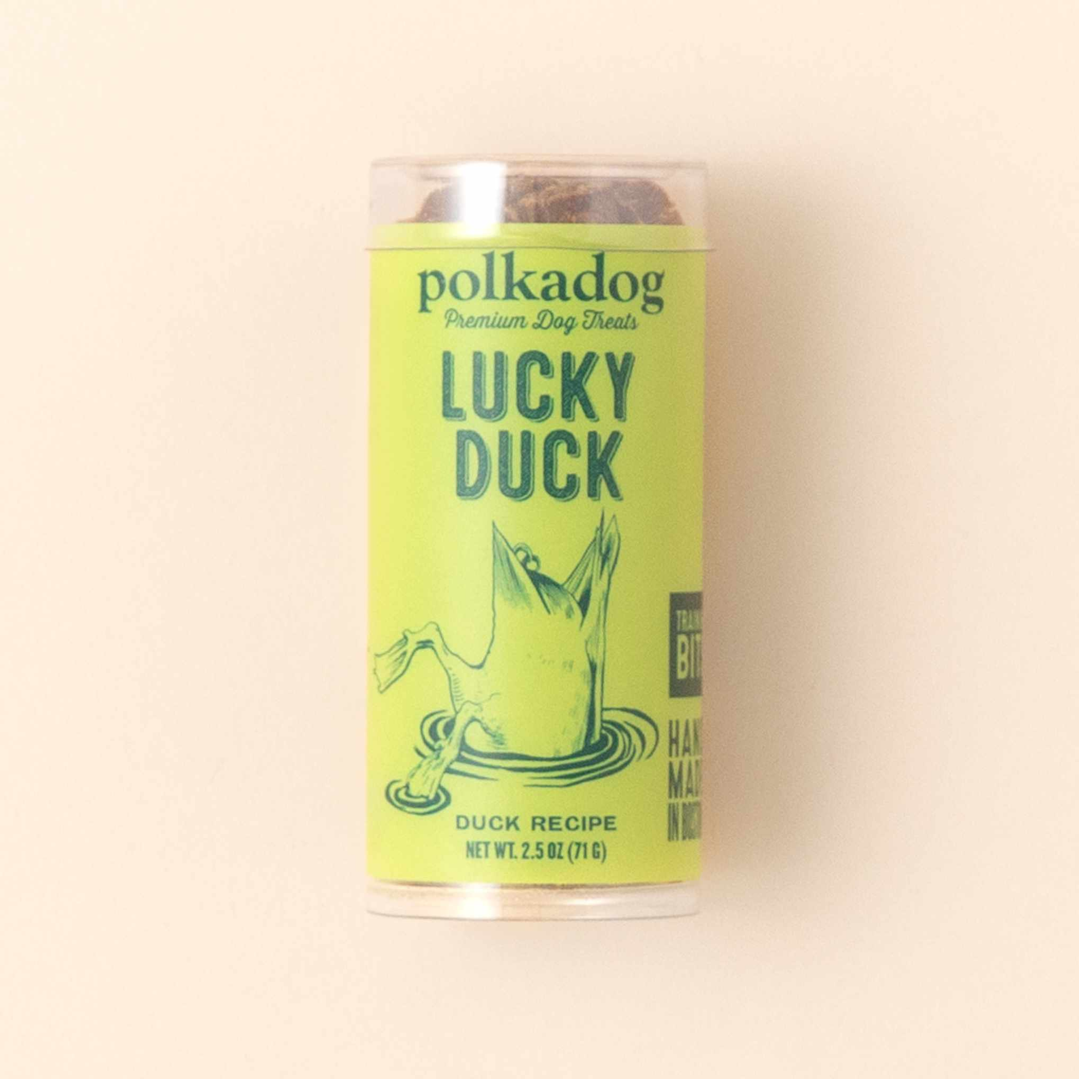 Polkadog Lucky Duck Training Bits Crunchy Dog and Cat Treats Mini Tube 2.5oz Image 1