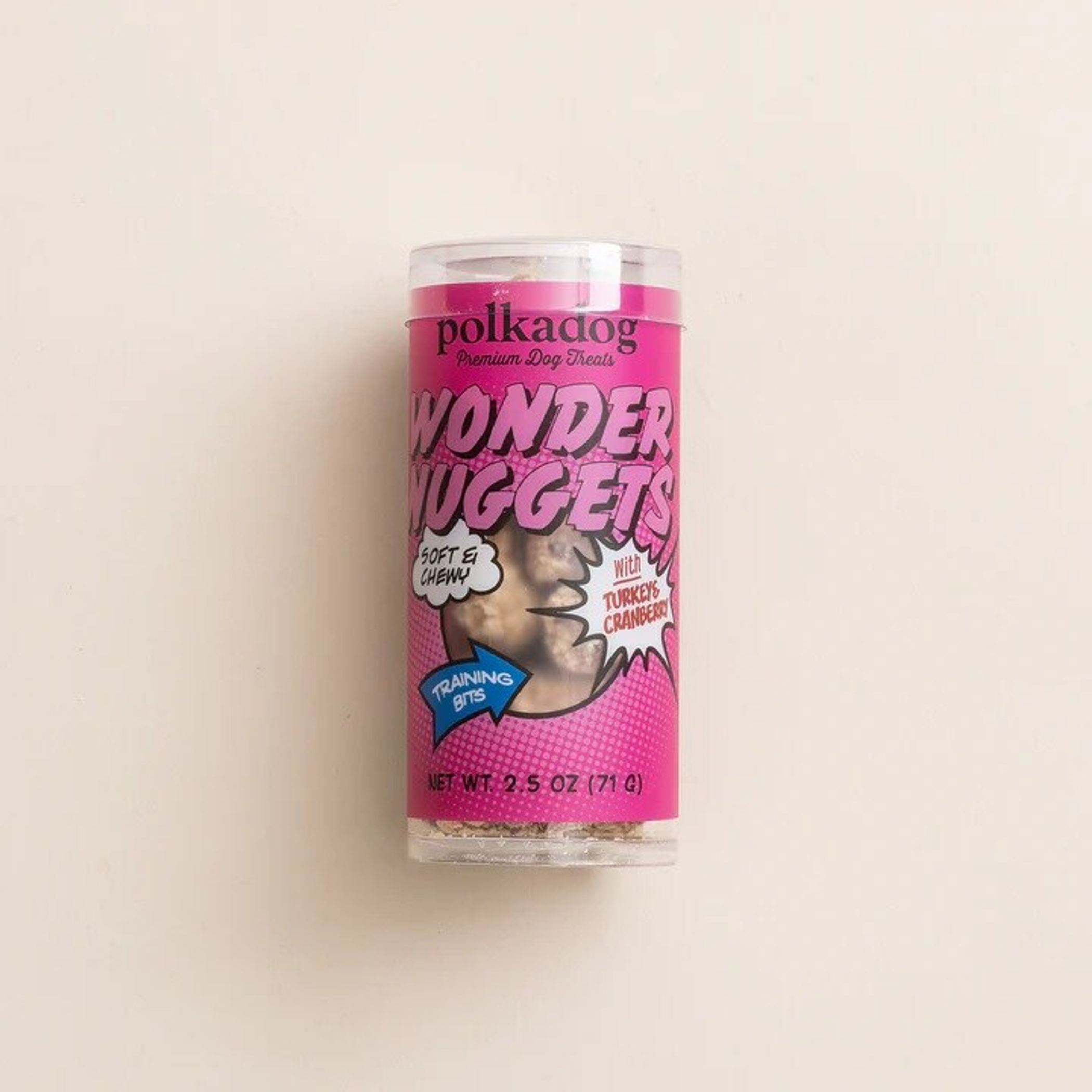 Polkadog Wonder Nuggets Training Bits Turkey & Cranberry Soft & Chewy Dog and Cat Treats Mini Tube Image 1