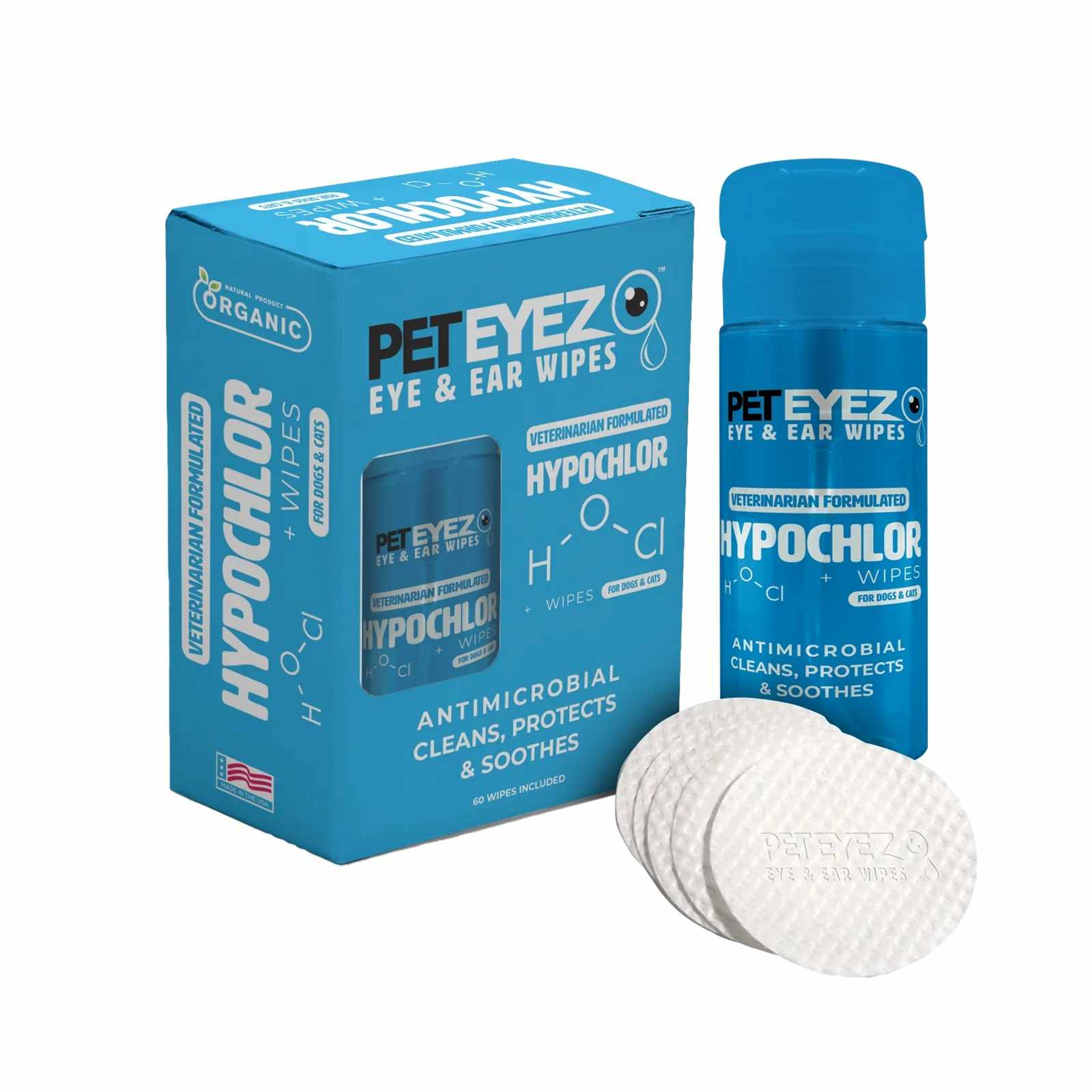 Pet Eyez Eye and Ear Wipes with Hypochlor 60ct Image 1