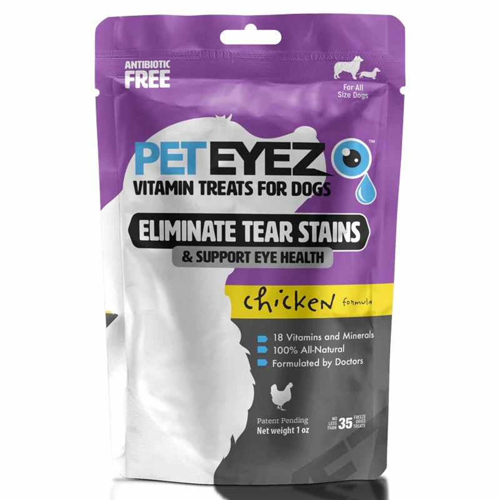 Pet Eyez Vitamin Treats for Dogs Chicken Formula 1oz Image 1