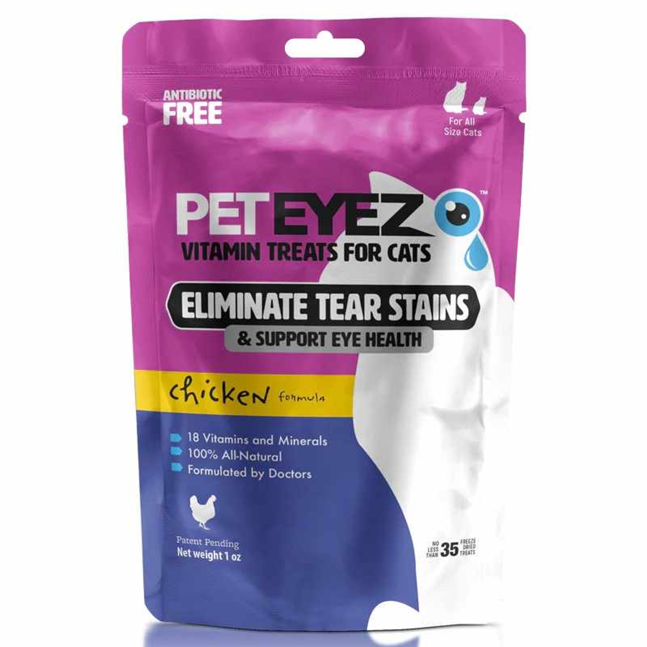 Pet Eyez Vitamin Treats for Cats Chicken Formula 1oz Image 1