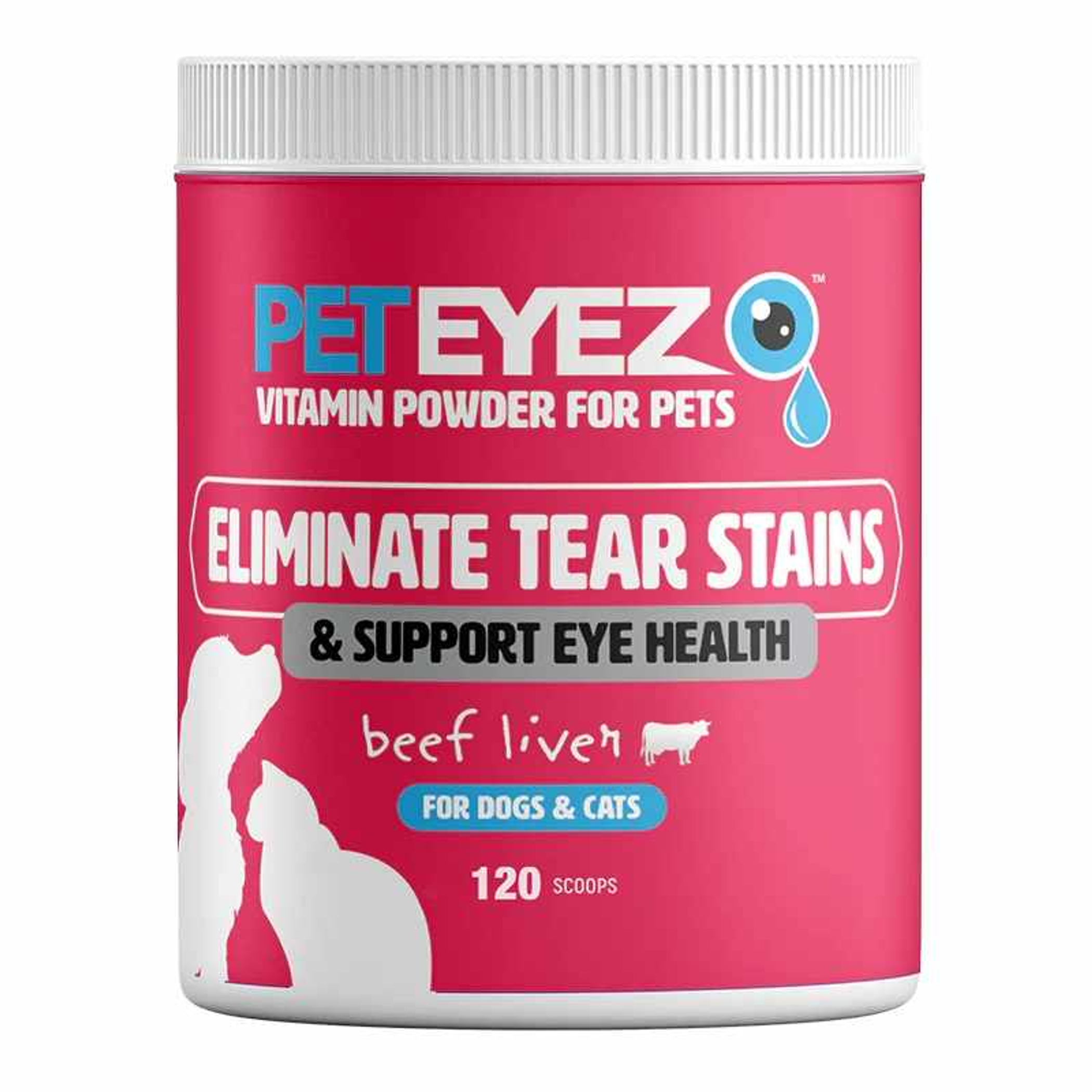 Pet Eyez Vitamin Powder for Dogs & Cats Beef Liver 120 Scoops Image 1