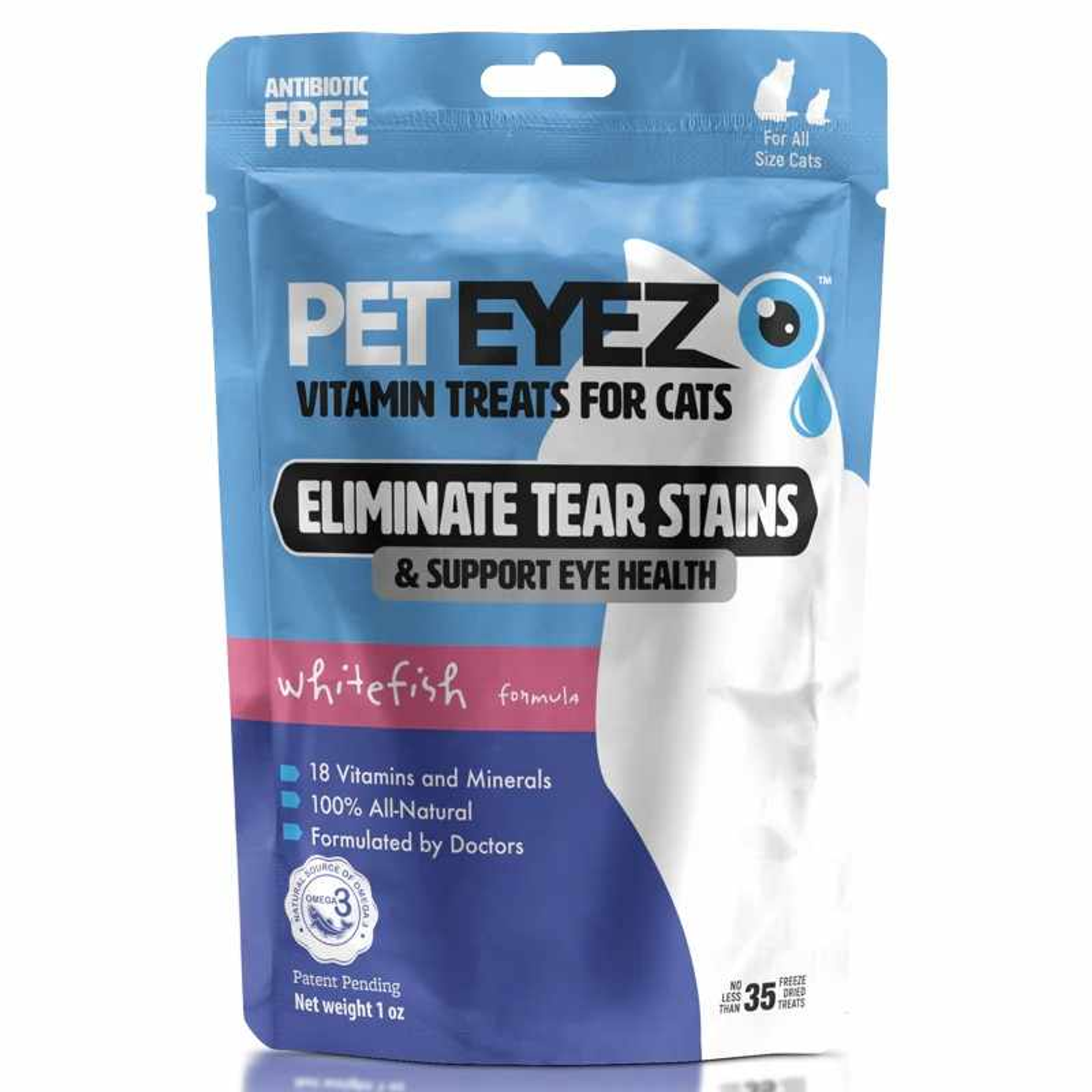 Pet Eyez Vitamin Treats for Cats Whitefish Formula 1oz Image 1