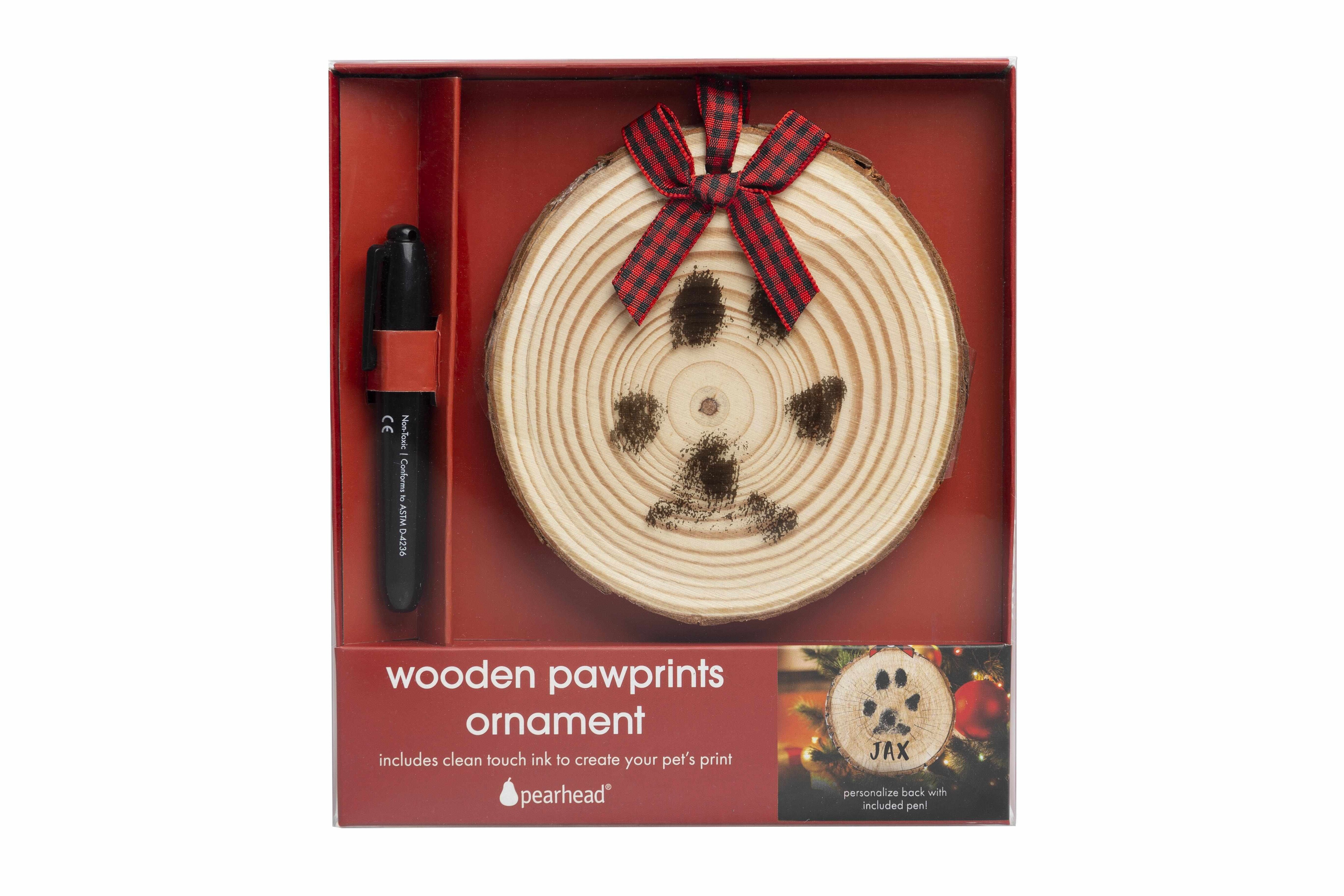 Pearhead Wooden Pawprints Ornament Image 1