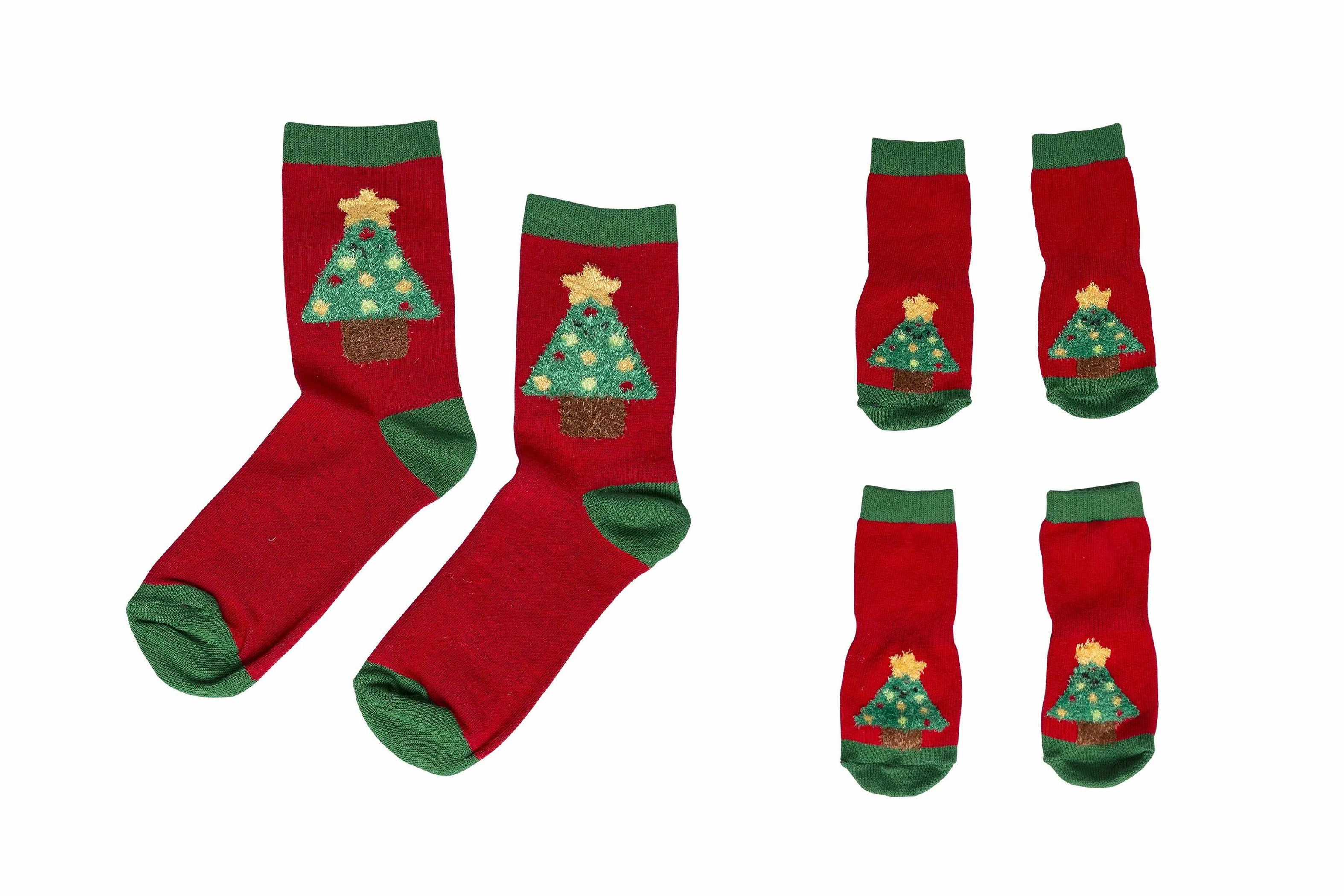Pearhead Holiday Tree Human and Dog Sock Set 2pc Image 1