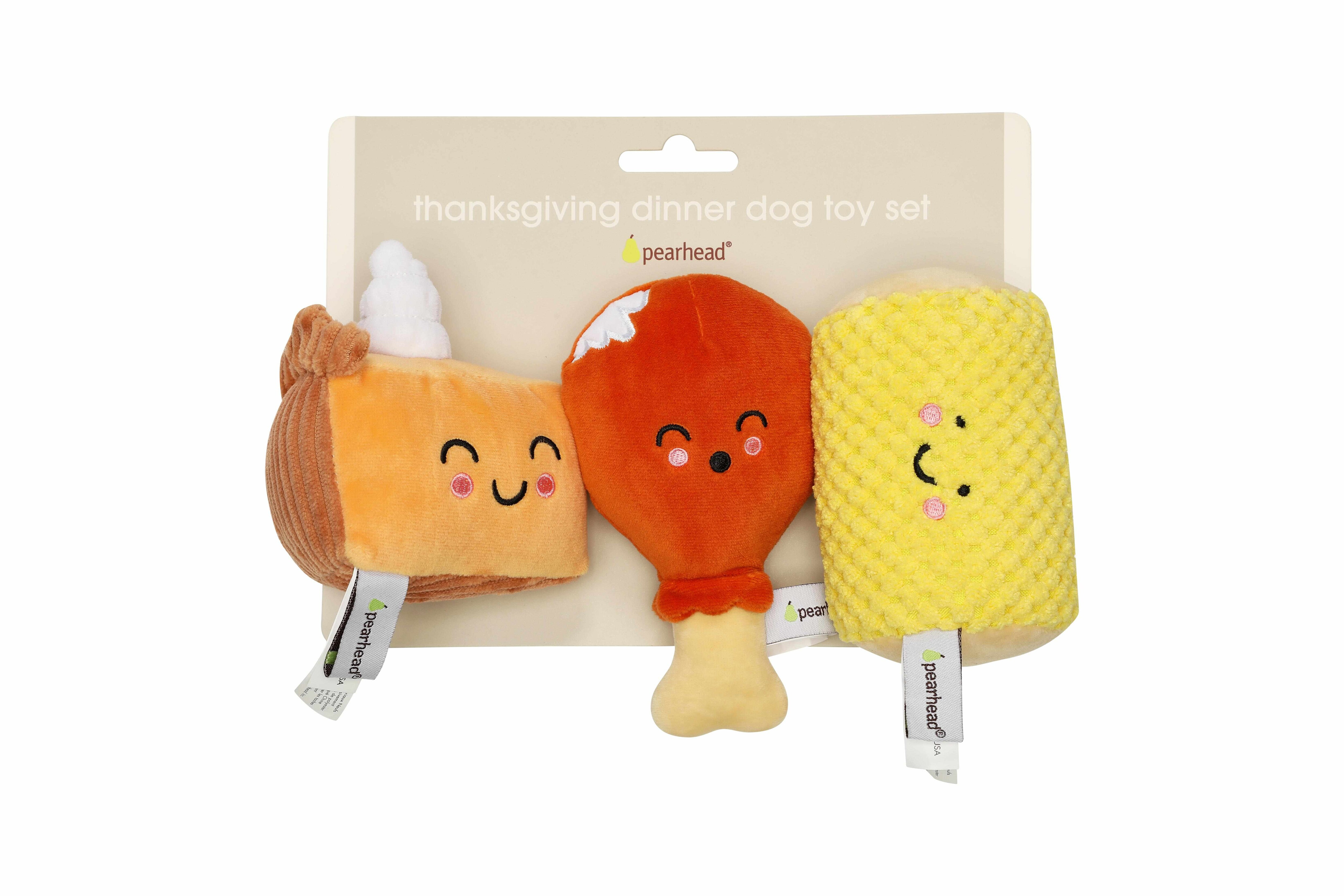 Pearhead Thanksgiving Dinner Dog Toy Set Image 1