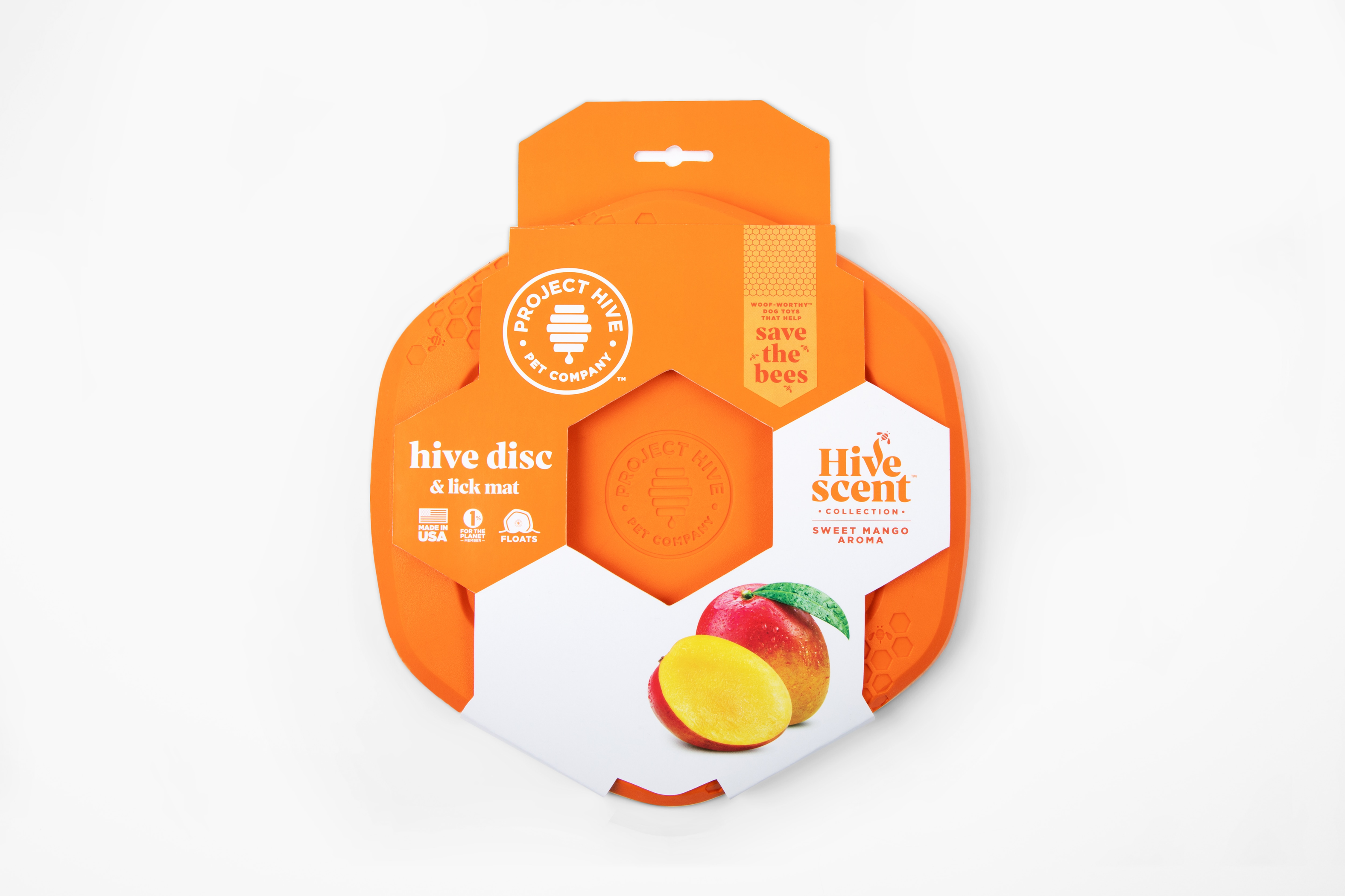 Project Hive Sweet Mango Scent Hive Disc & Lick Mat Orange Image 1