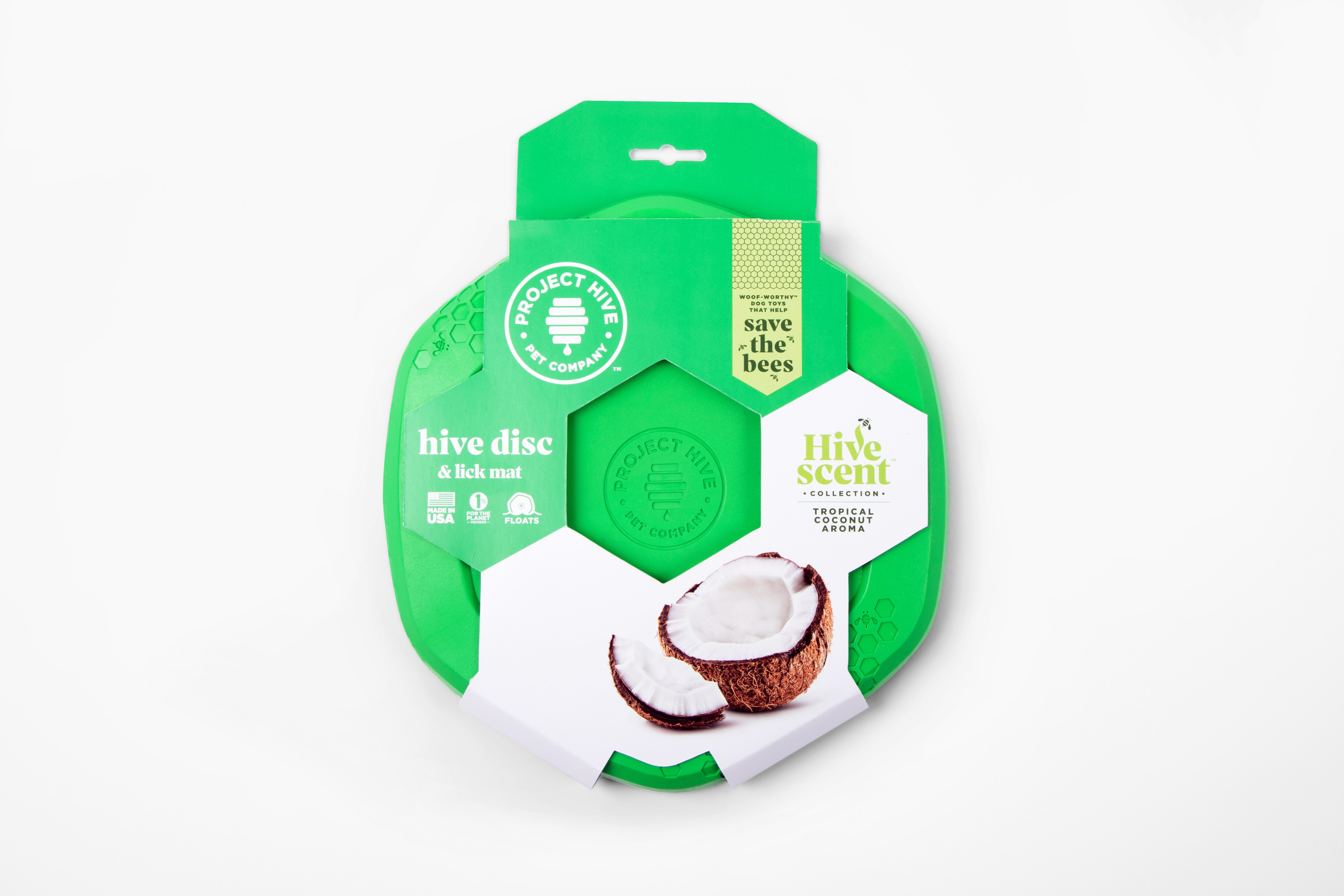 Project Hive Tropical Coconut Scent Hive Disc & Lick Mat Green Image 1