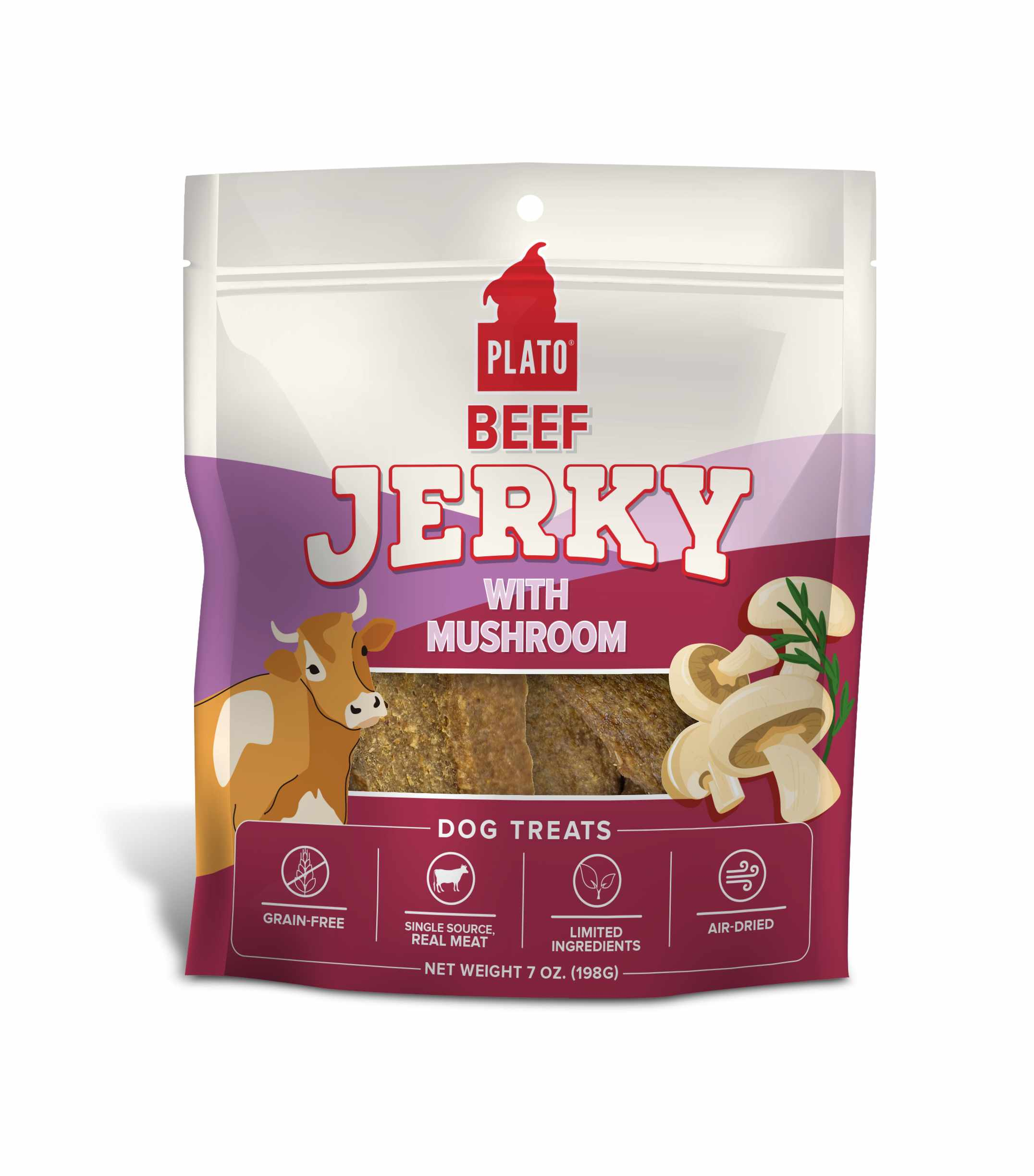 Plato Beef Jerky with Mushroom Dog Treats Image 1