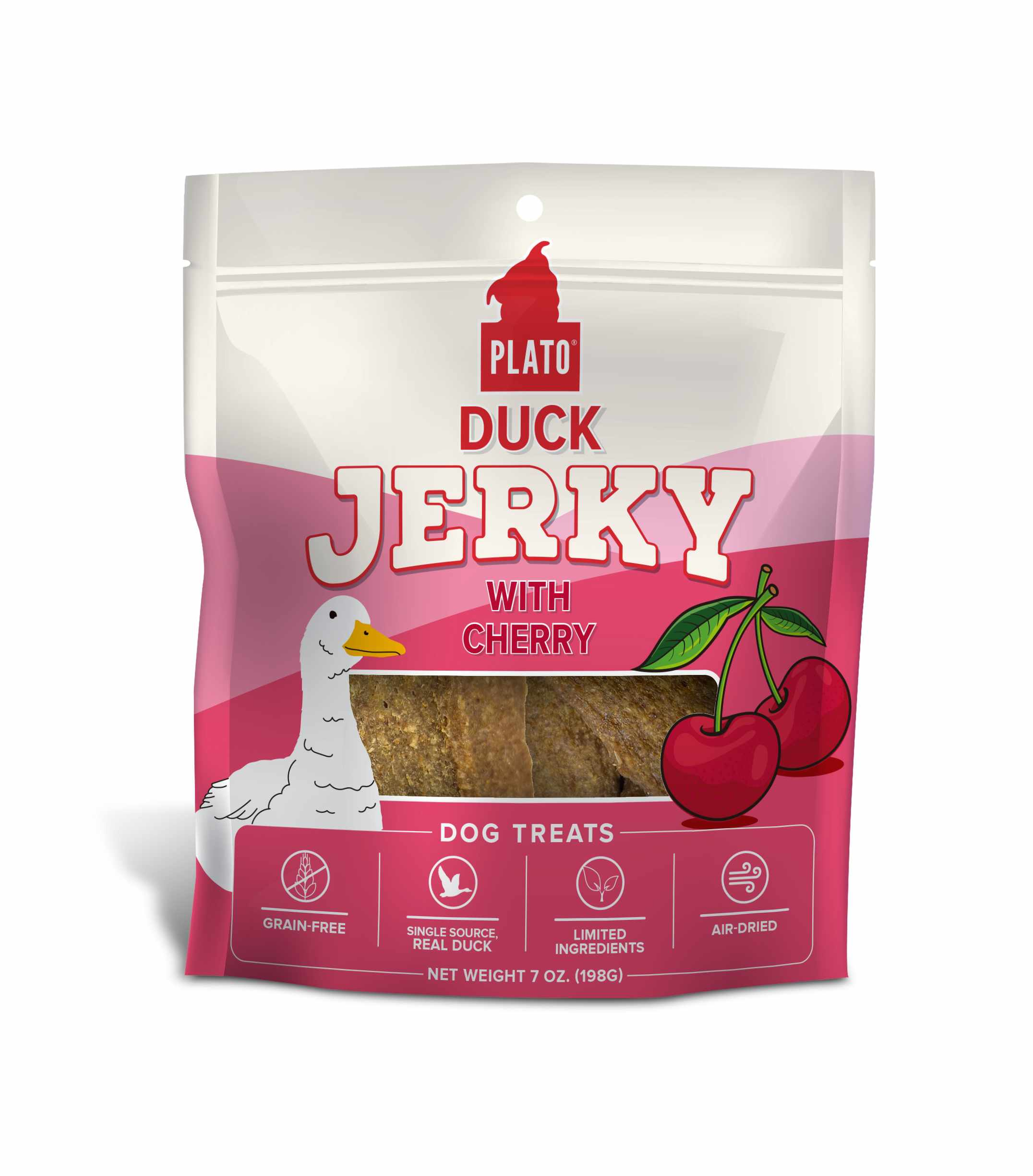 Plato Duck Jerky with Cherry Dog Treats Image 1