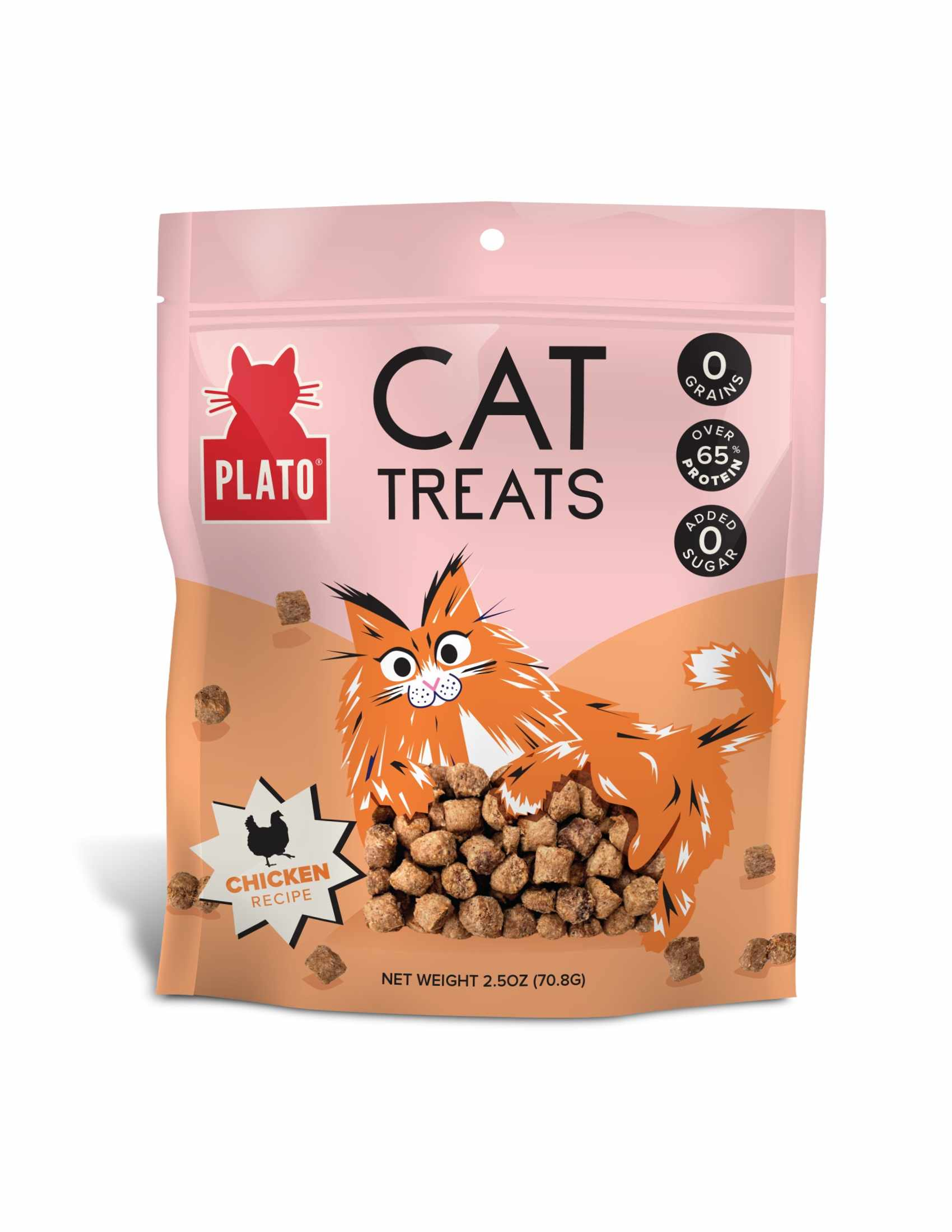 Plato Air-Dried Cat Treats Chicken with Catnip Recipe 2.5oz Image 1