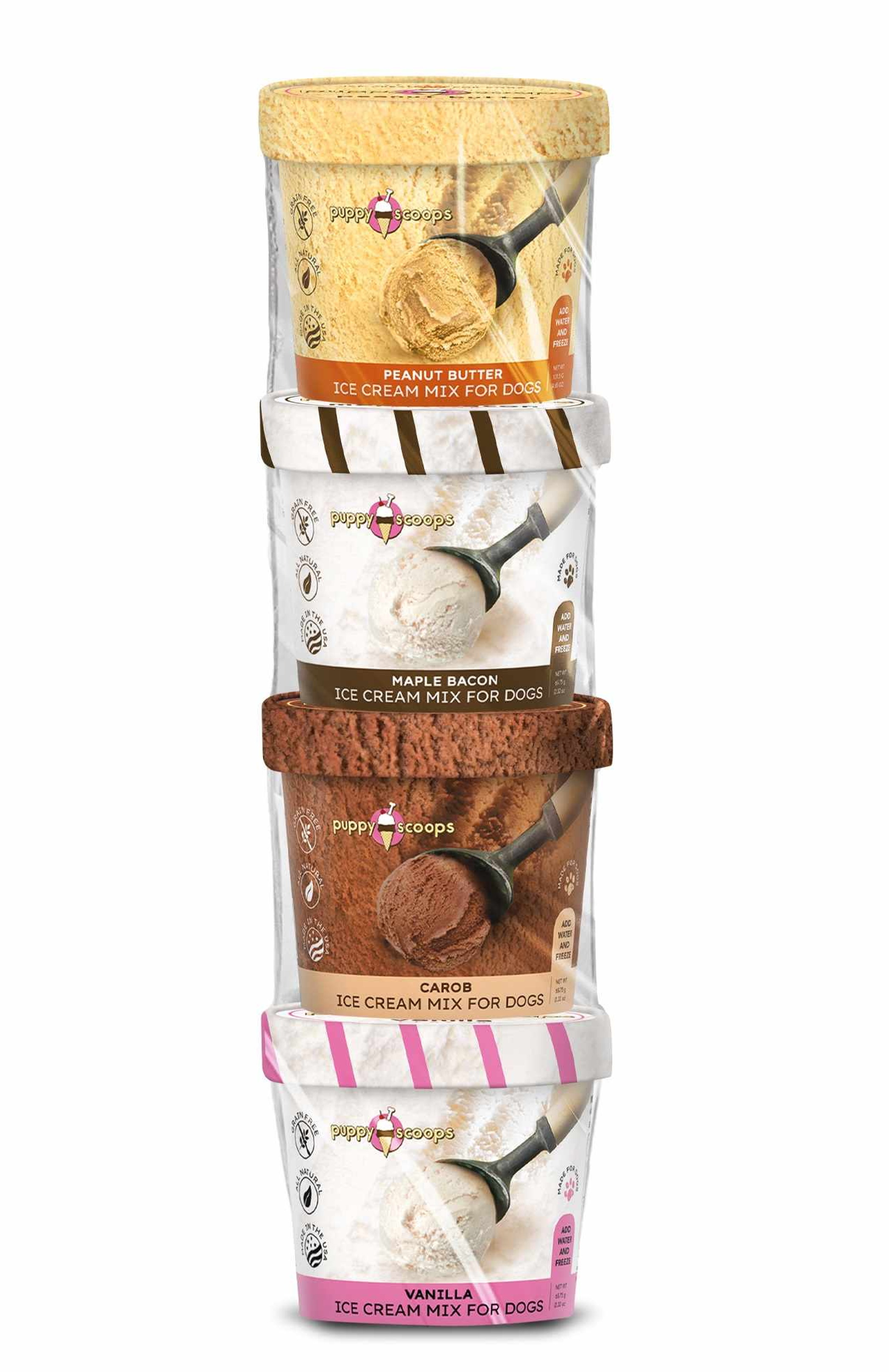 Puppy Cake Puppy Scoops Ice Cream Assorted Flavor 4pk Image 1