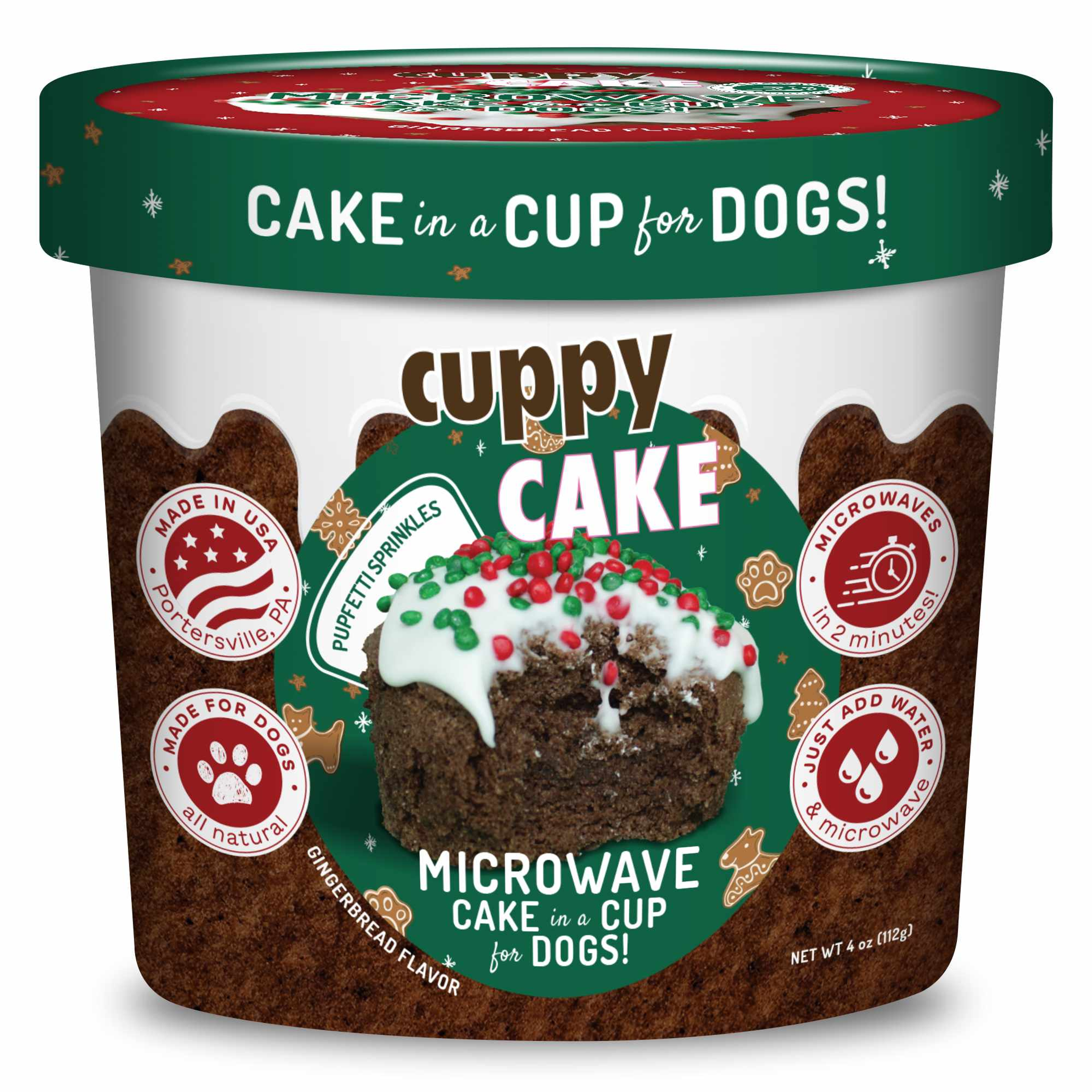 Puppy Cake Cuppy Cake Mix Gingerbred with Pupfetti Sprinkles Image 1