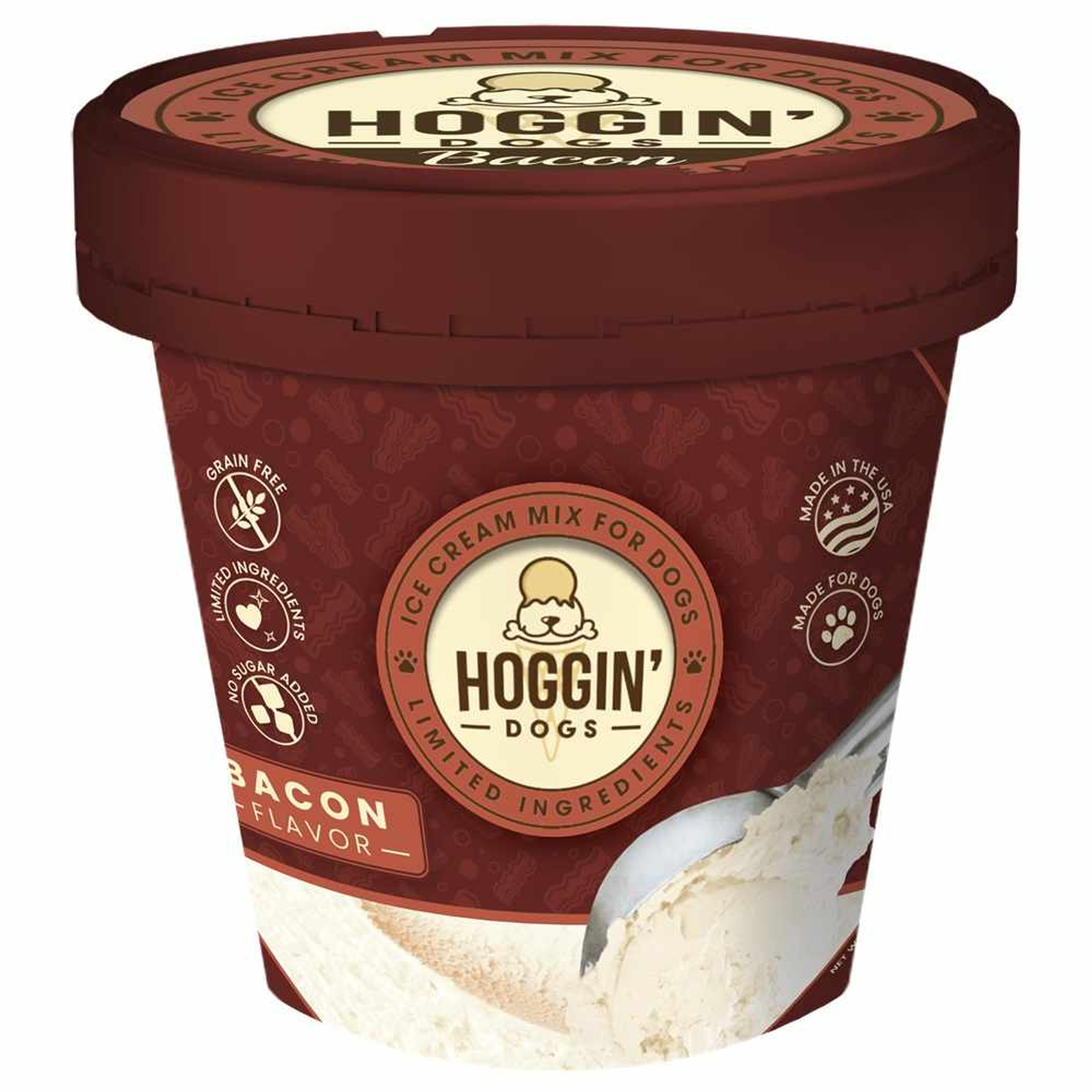 Puppy Cake Hoggin' Dogs Ice Cream Mix Bacon Pint Large 4.65oz Image 1