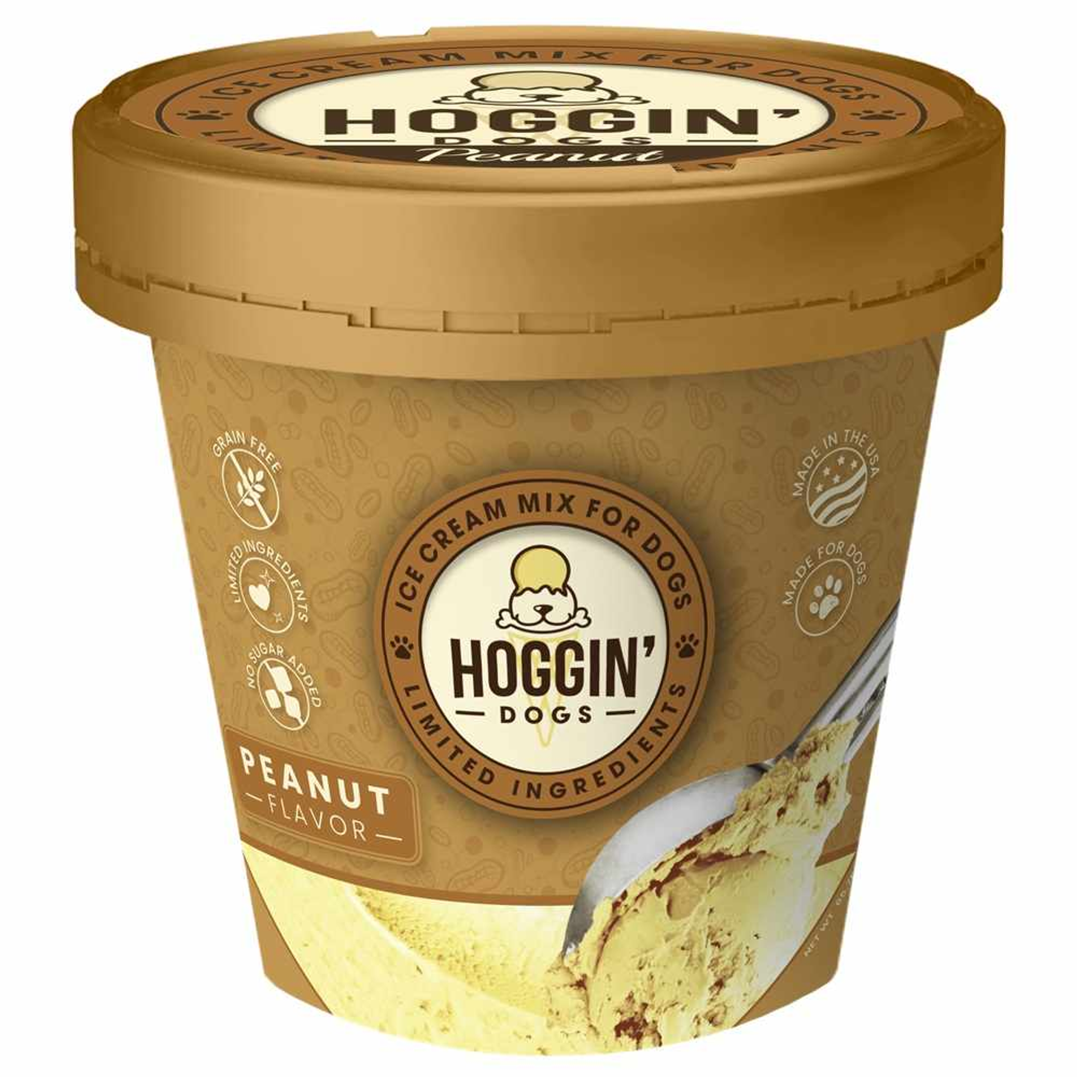 Puppy Cake Hoggin' Dogs Ice Cream Mix Peanut Butter Pint Large 4.65oz Image 1