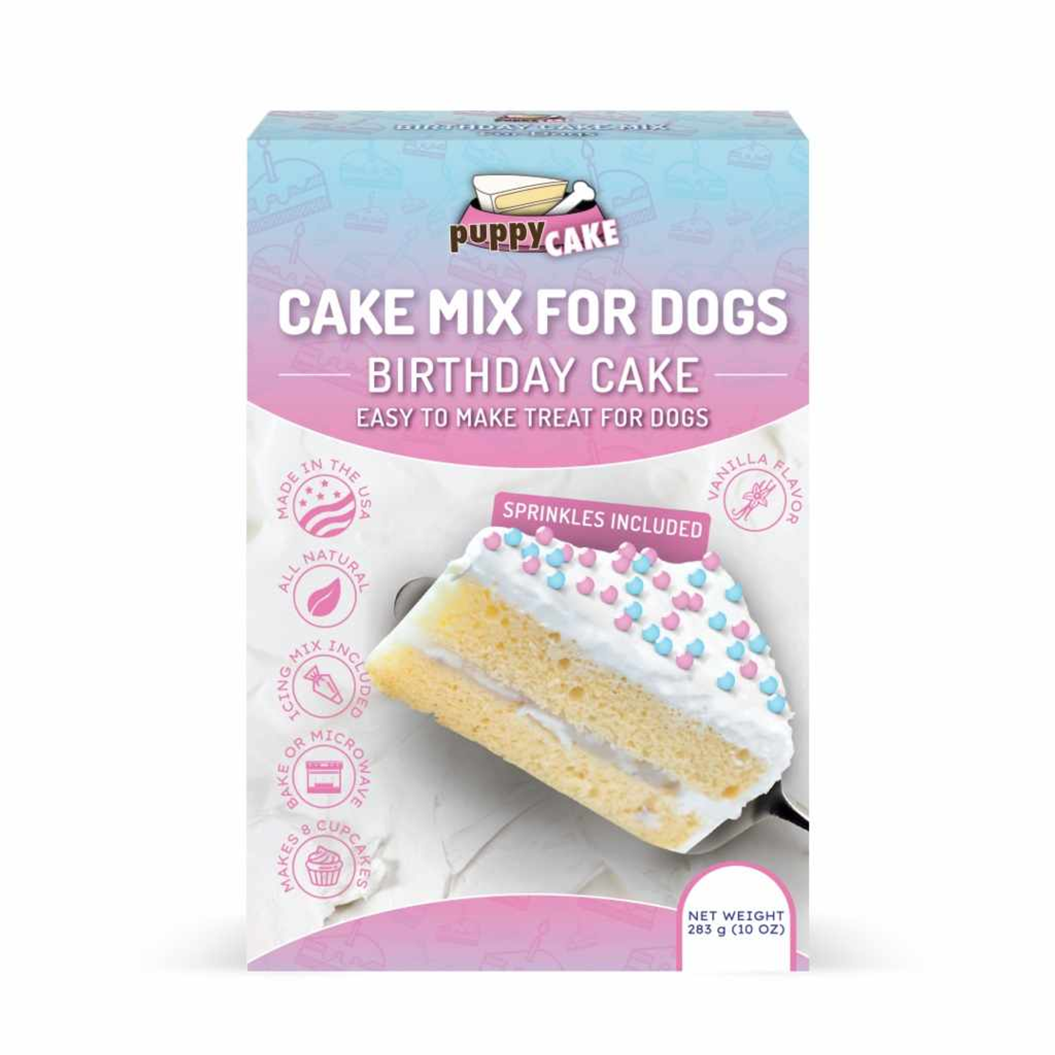 Puppy Cake Mix Birthday Cake Flavored with Pupfetti Sprinkles 10oz Image 1