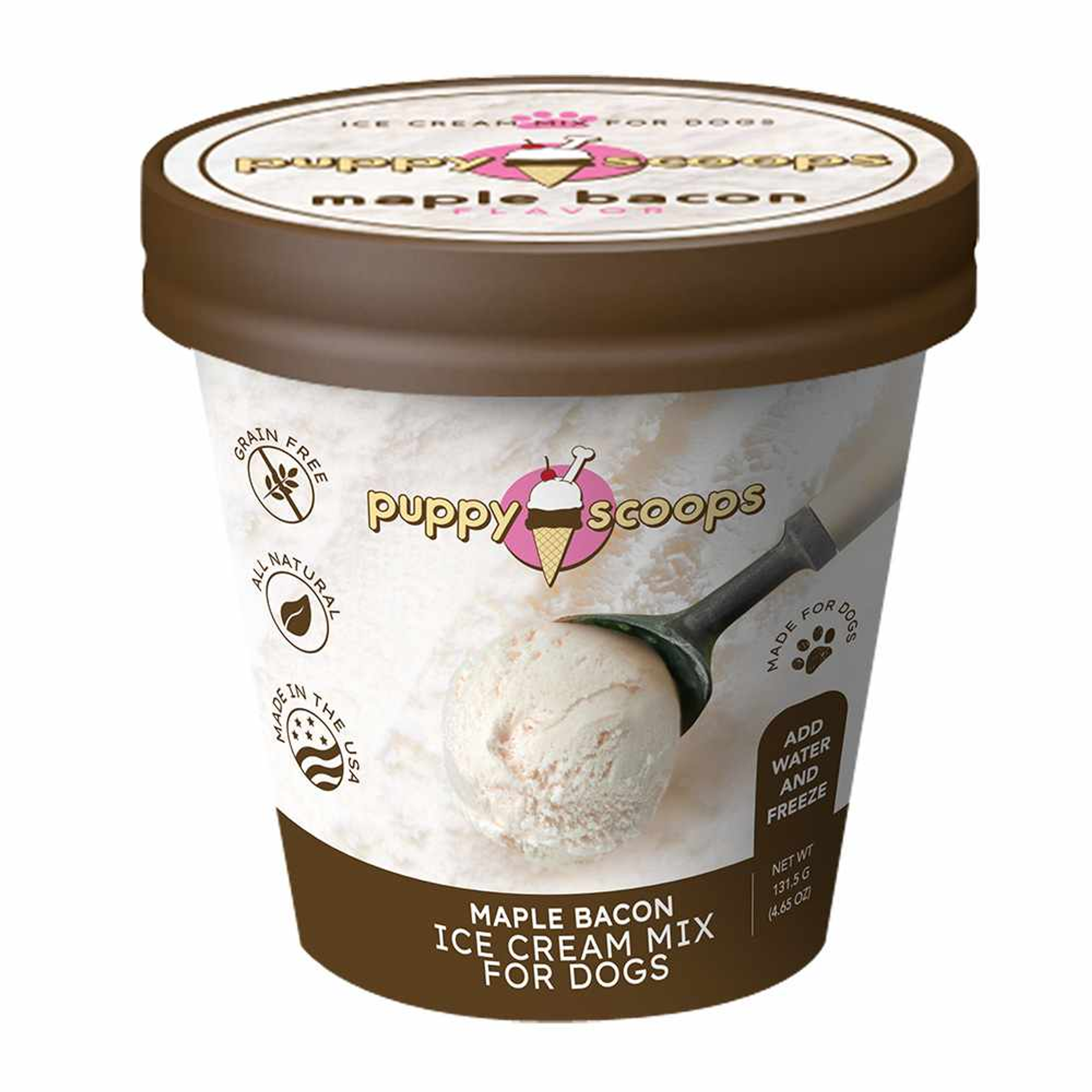 Puppy Cake Scoops Ice Cream Mix Maple Bacon Pint Large 4.65oz Image 1