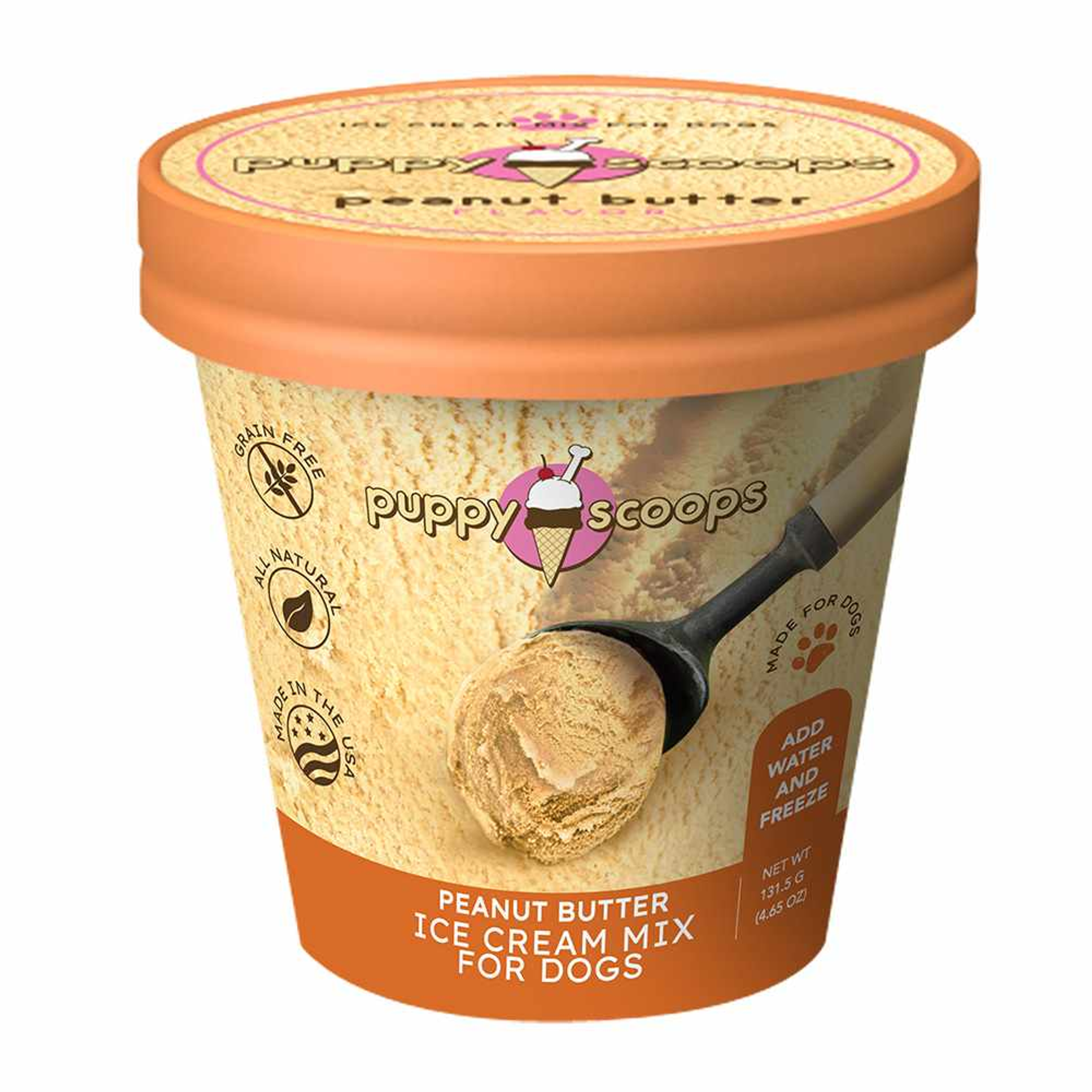 Puppy Cake Scoops Ice Cream Mix Peanut Butter Pint Large 4.65oz Image 1