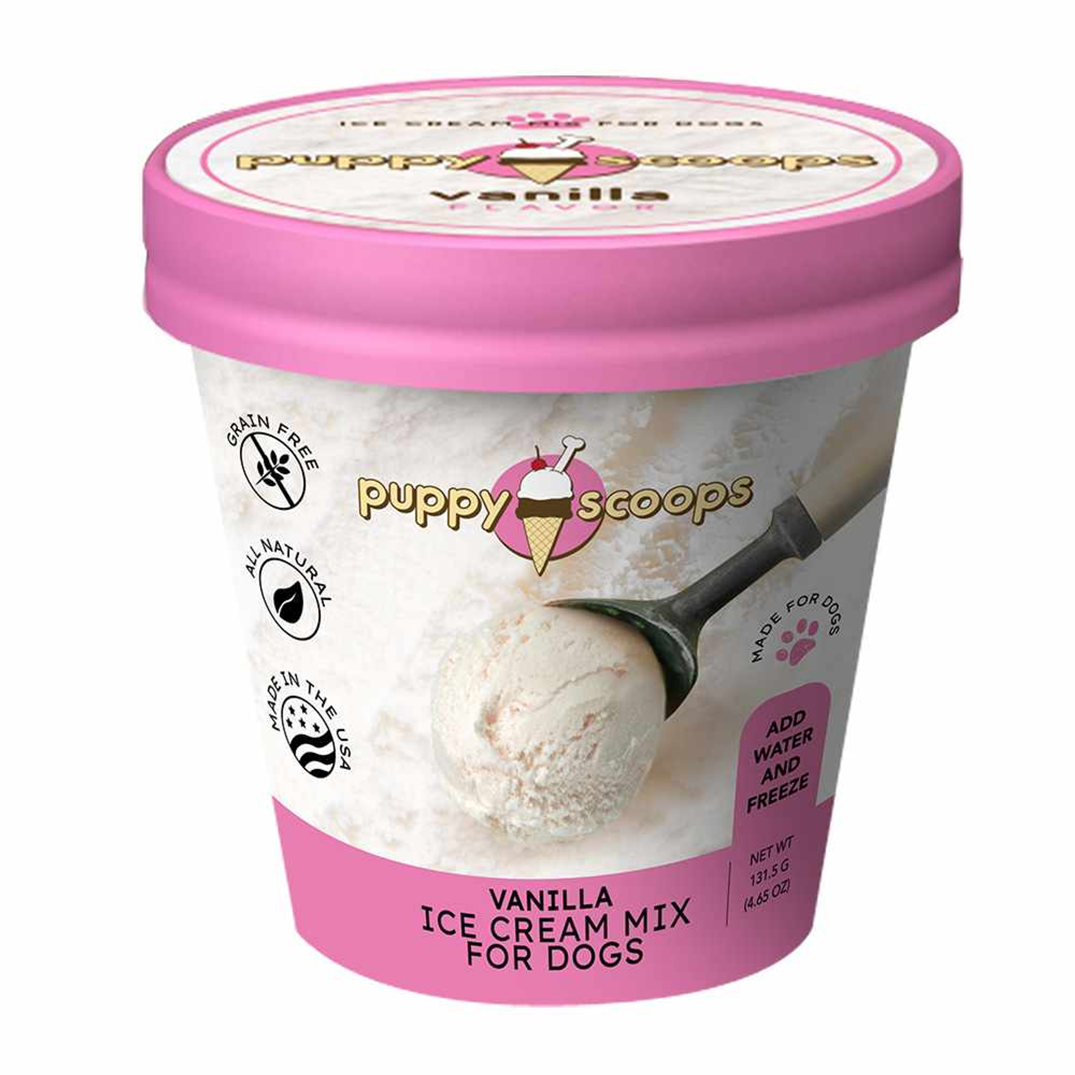 Puppy Cake Scoops Ice Cream Mix Vanilla Pint Large 4.65oz Image 1