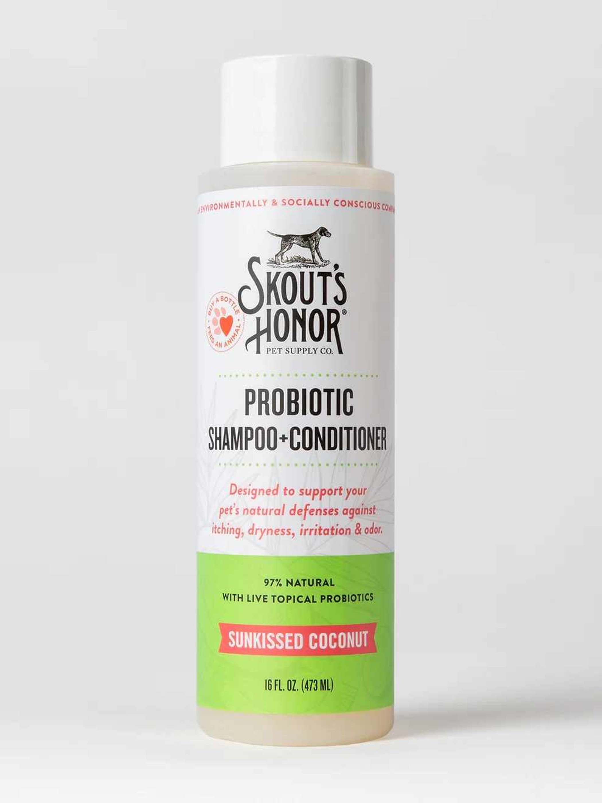 Skout's Honor Probiotic Shampoo + Conditioner Sunkissed Coconut 16oz Image 1