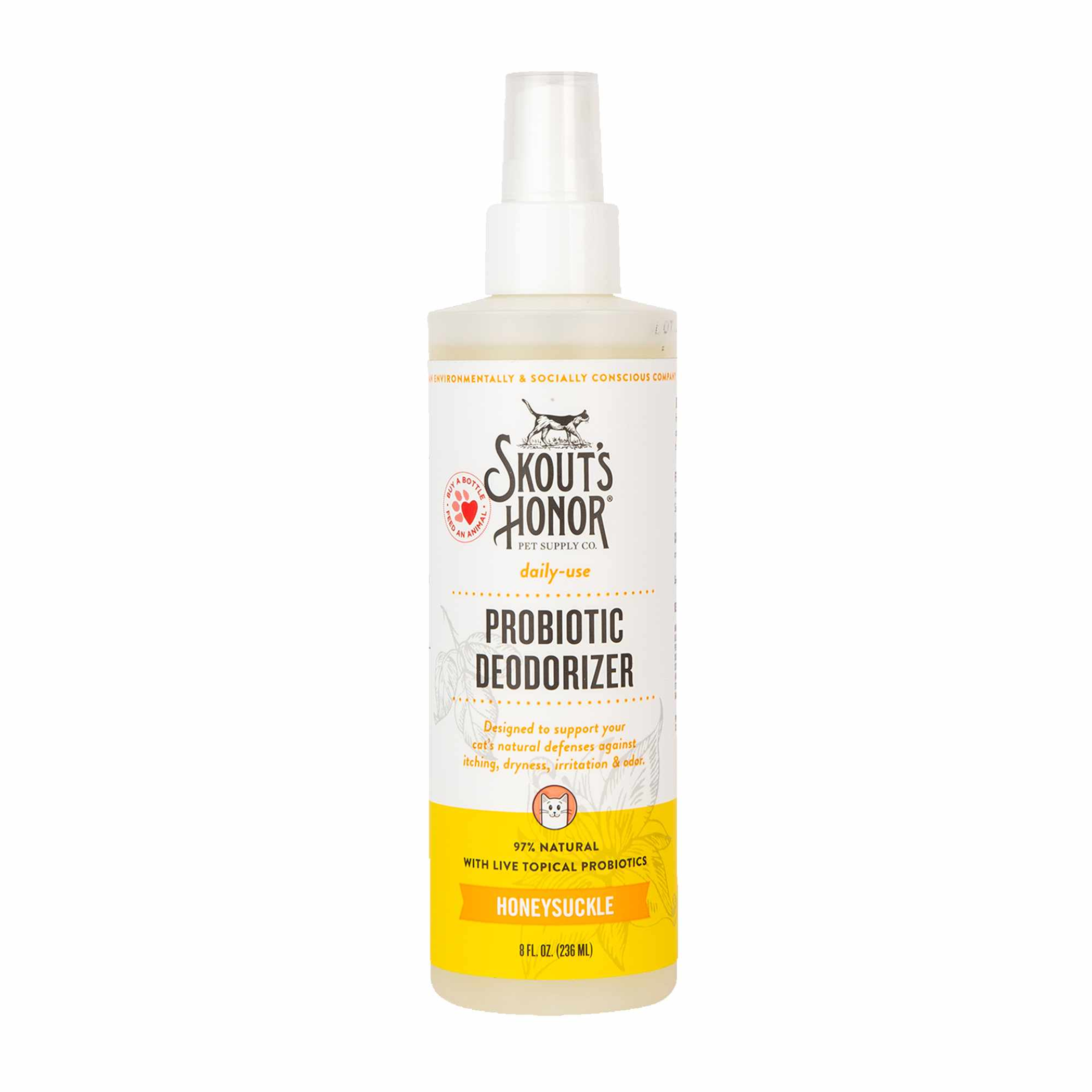 Skout's Honor Cat Probiotic Deodorizer Honeysuckle 8oz Image 1