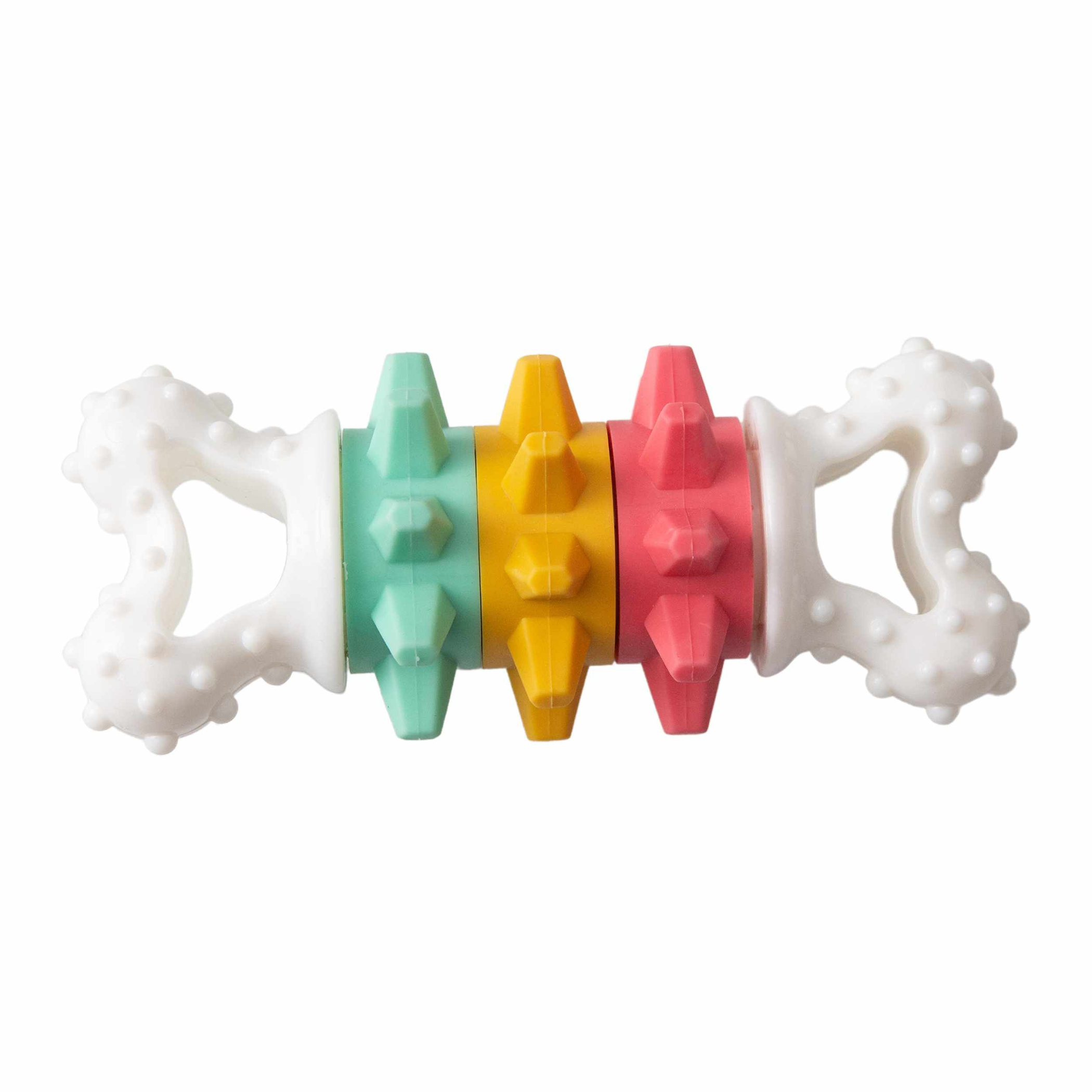 SnugArooz Twist & Shake Bone Dog Chew Toy Multicolored 5