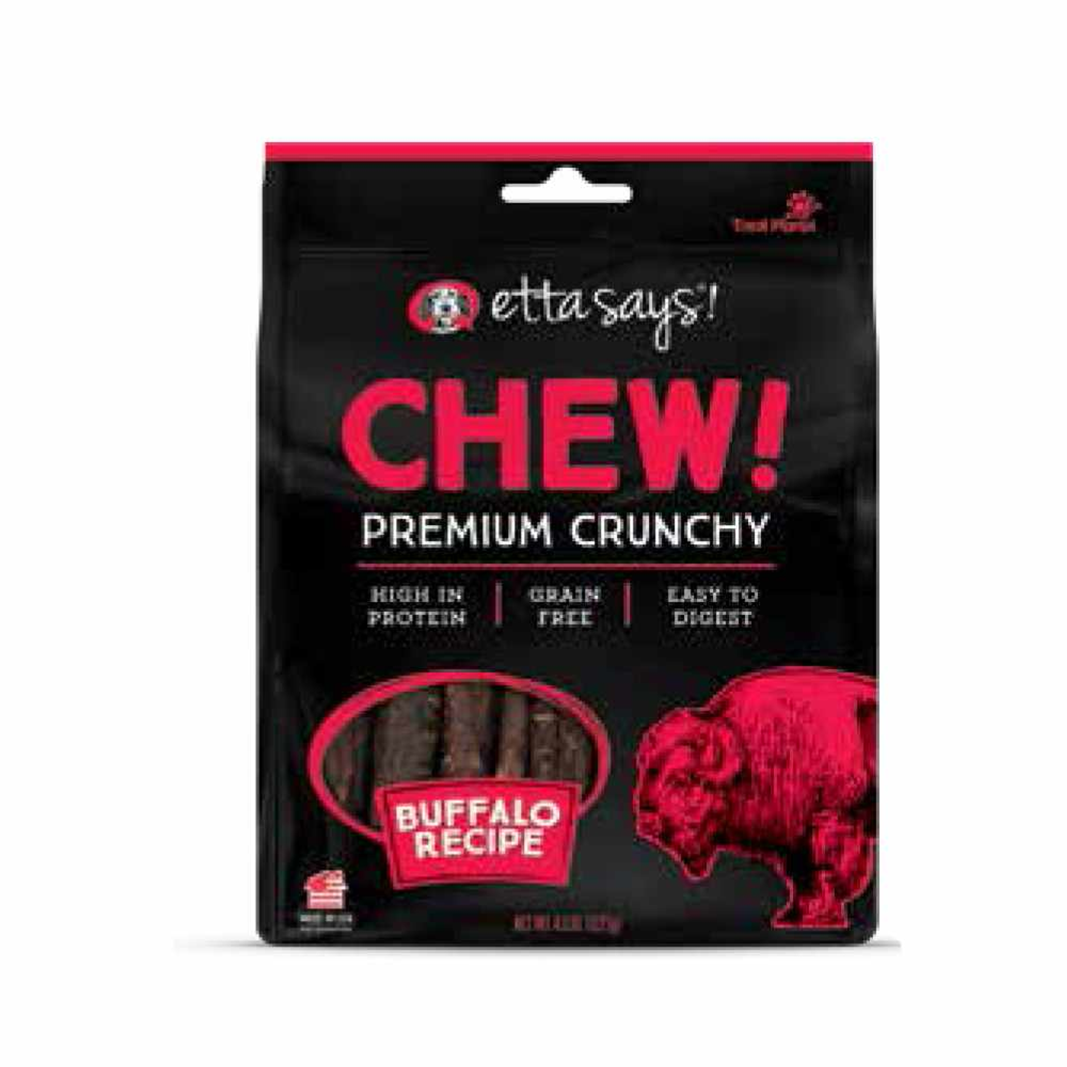 Etta Says! Chew Premium Crunchy Buffalo Dog Chew 4.5oz Image 1