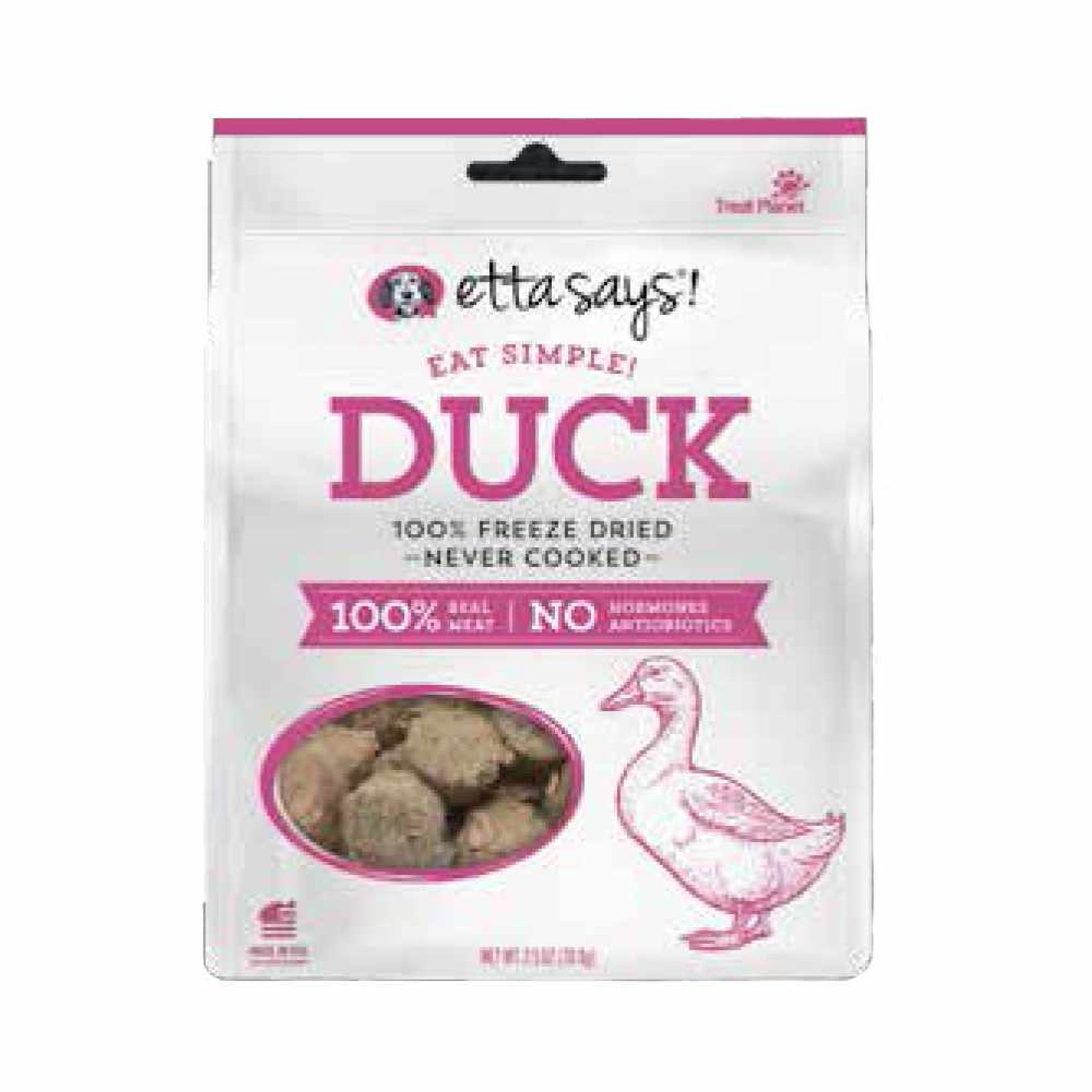 Etta Says! Eat Simple! 100% Freeze Dried Dog Treats Duck 2.5oz Image 1