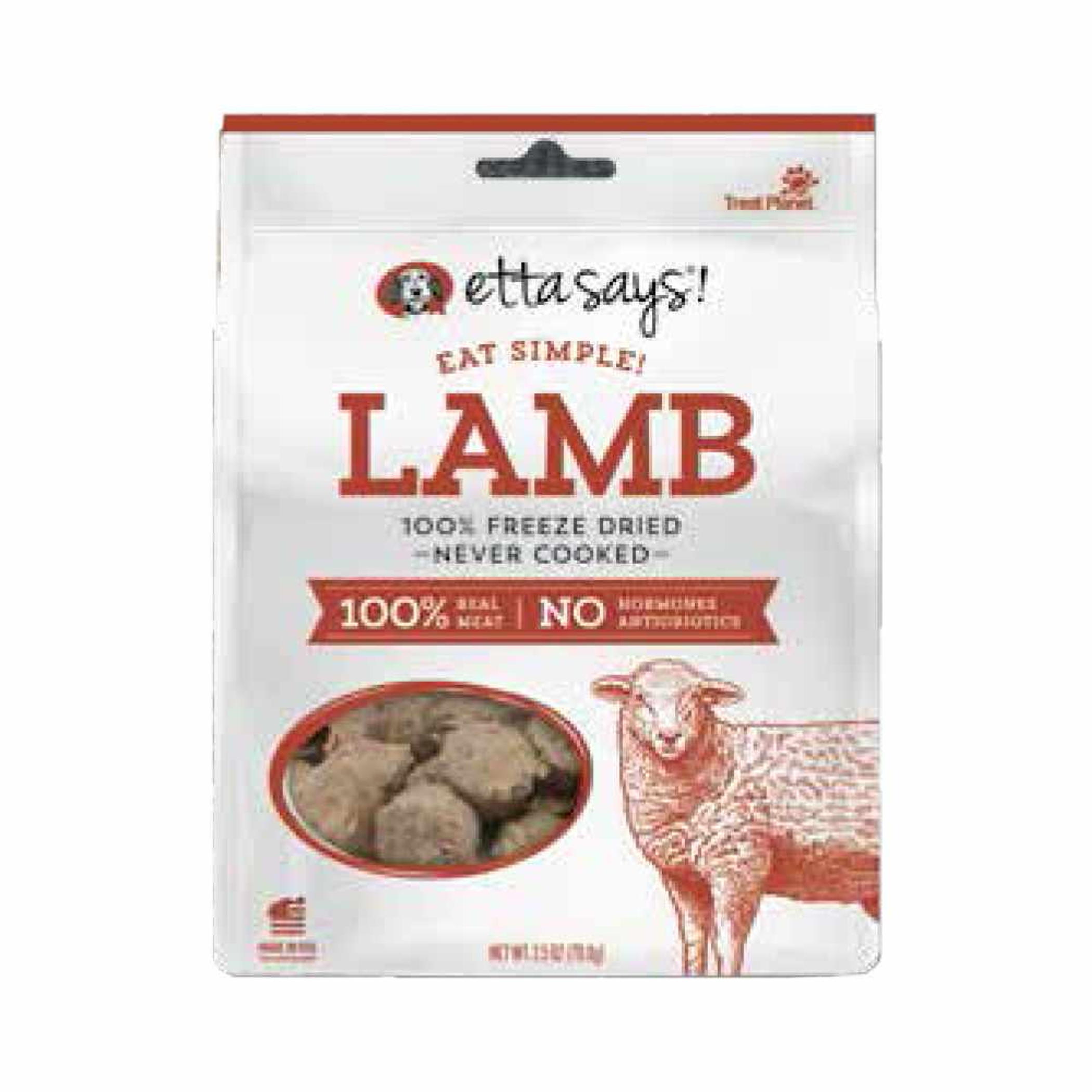 Etta Says! Eat Simple! 100% Freeze Dried Dog Treats Lamb 2.5oz Image 1